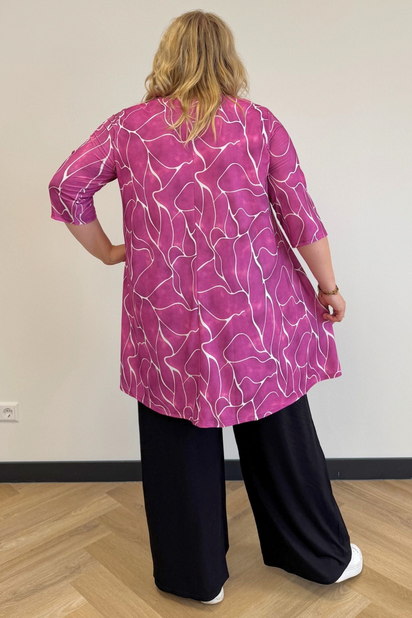 Top Durkje 96cm | Orchid Flow | 3/4 mouw | Venezia Travelstof