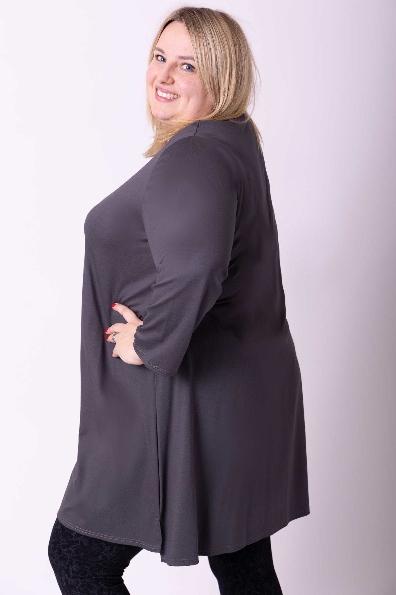 Longshirt basic met ronde hals en lange mouwen
