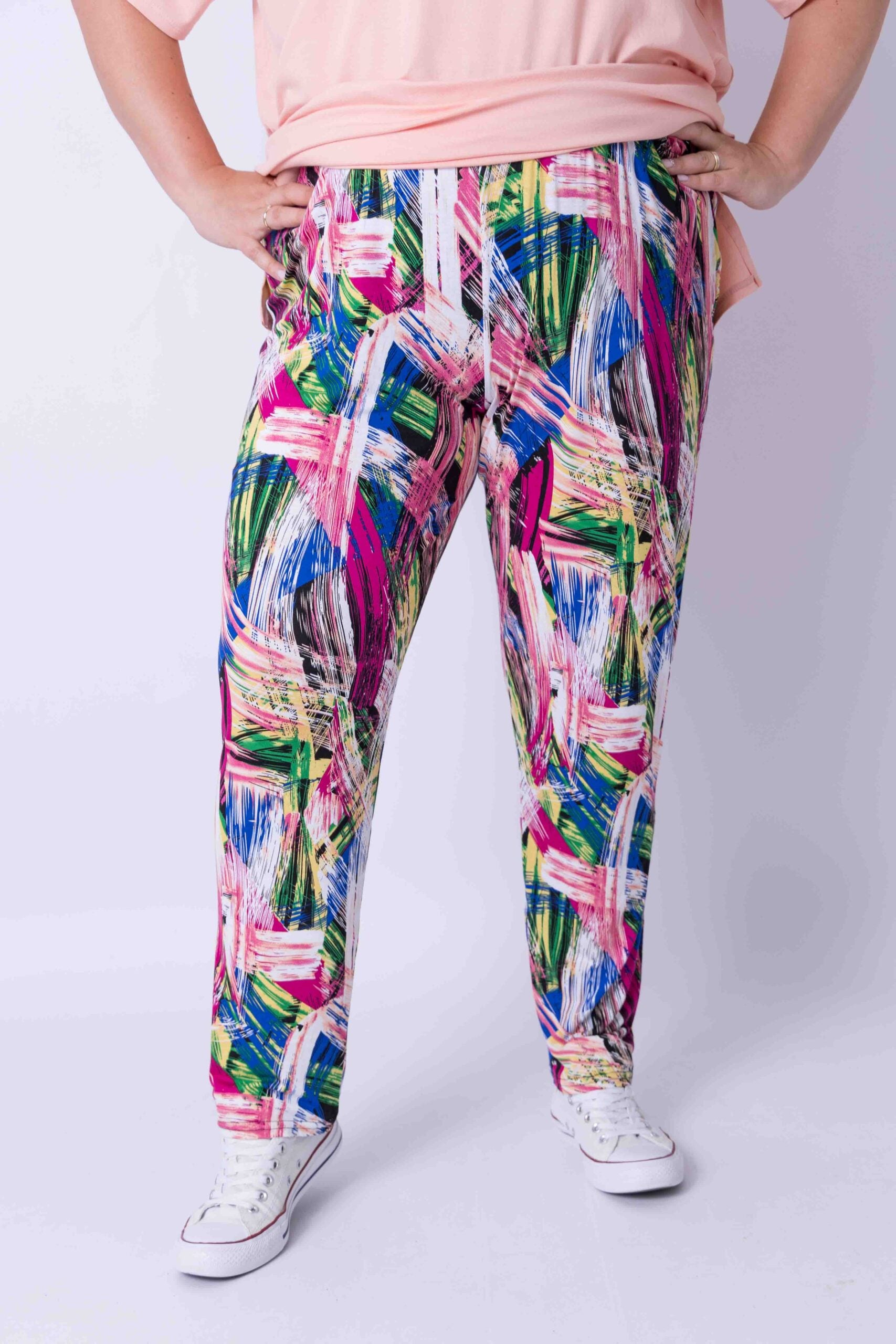 Broek comfy abstracte schilderij viscose