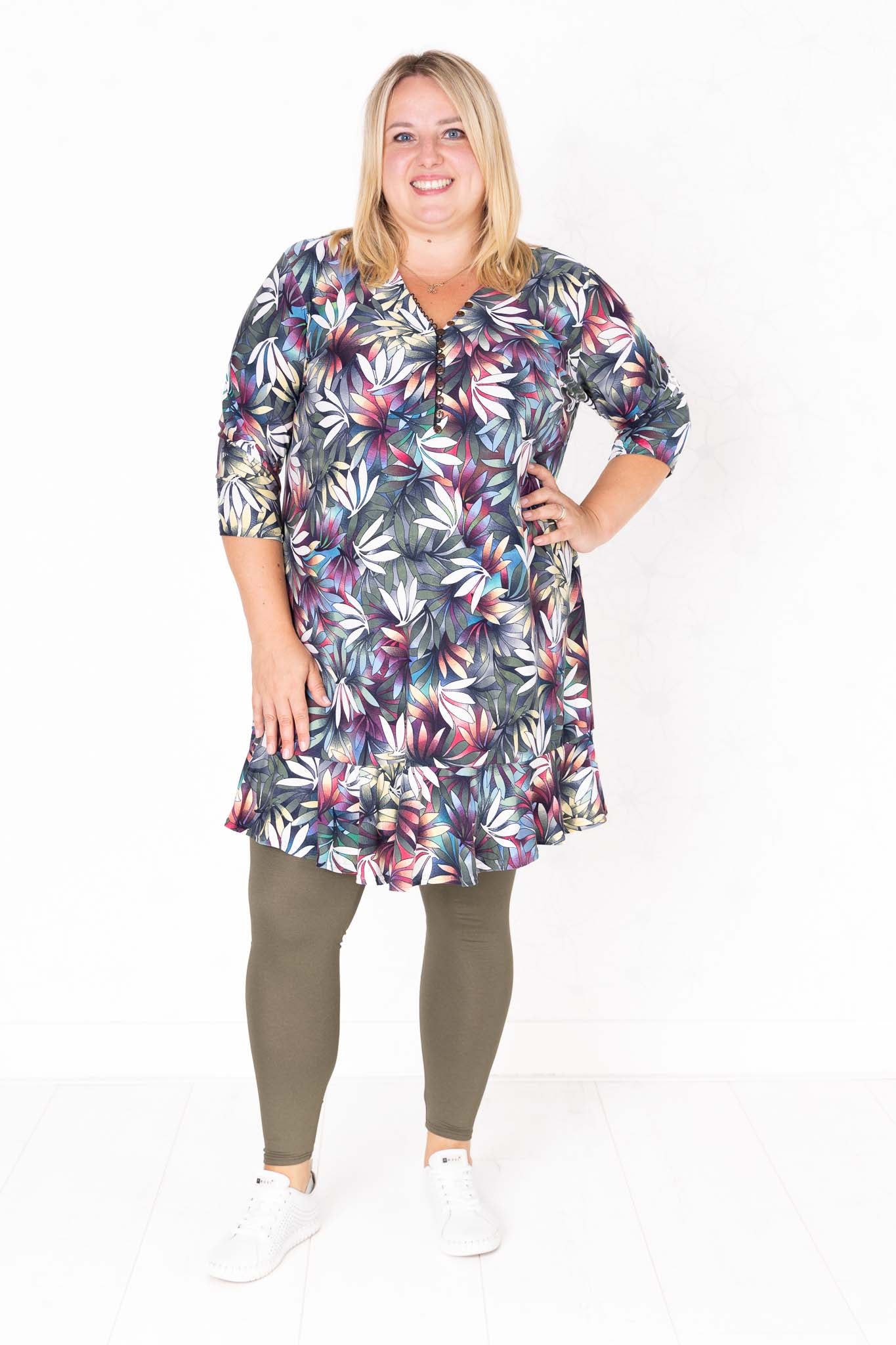 Top Ada | kimo | 3/4 mouw | Varen Groen | 100cm