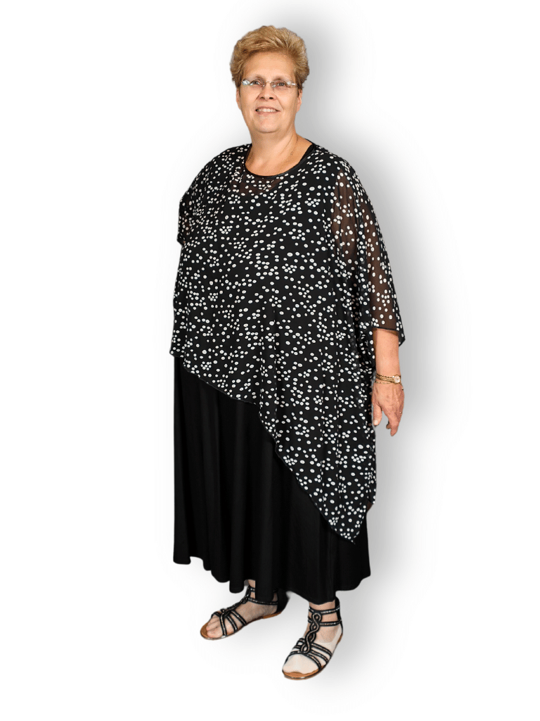 Poncho stijl asymmetrisch chiffon one size 42-56