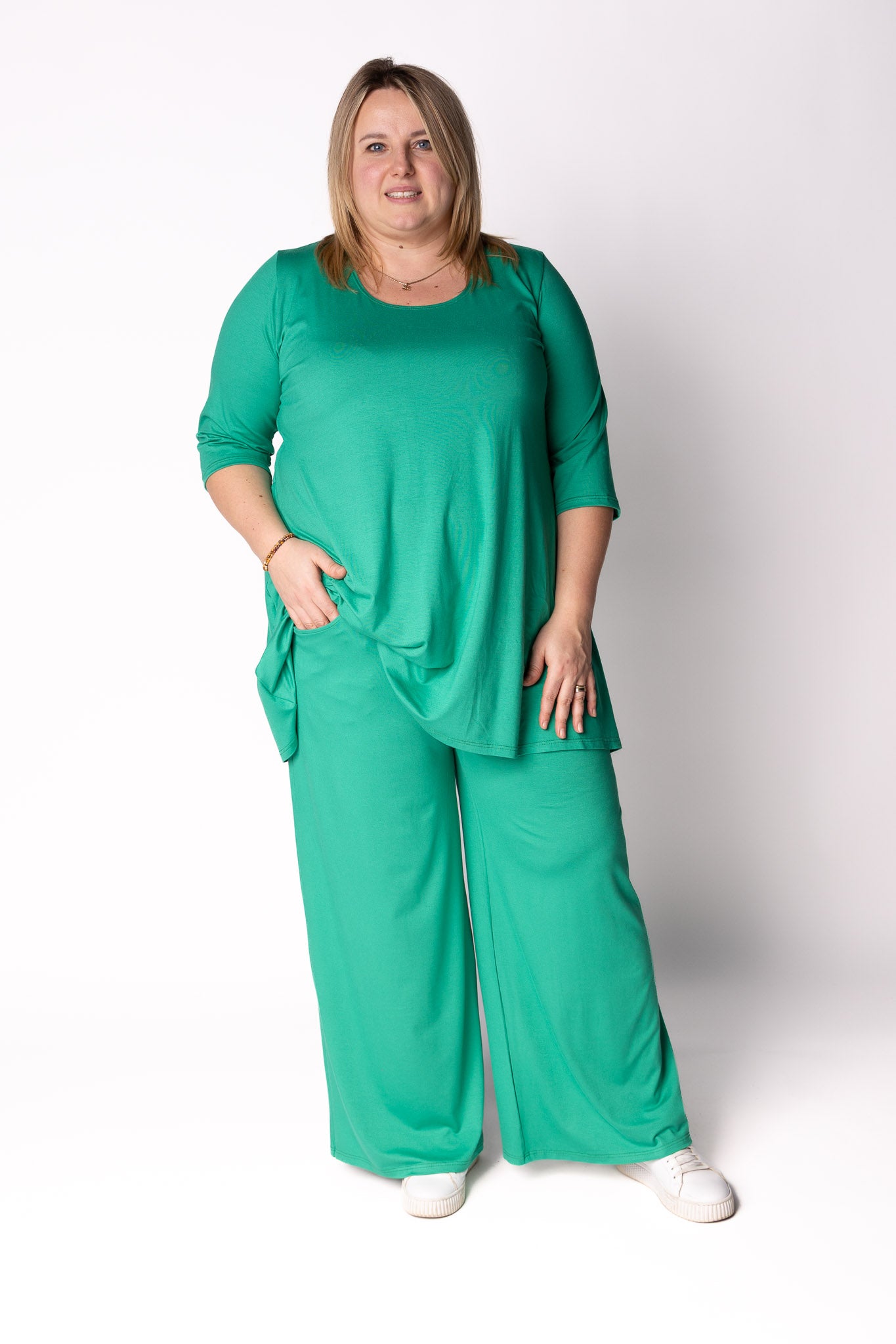Wijde Broek Judith met Zakken | Viscose | 3 Lengtes (68/74/80 cm)