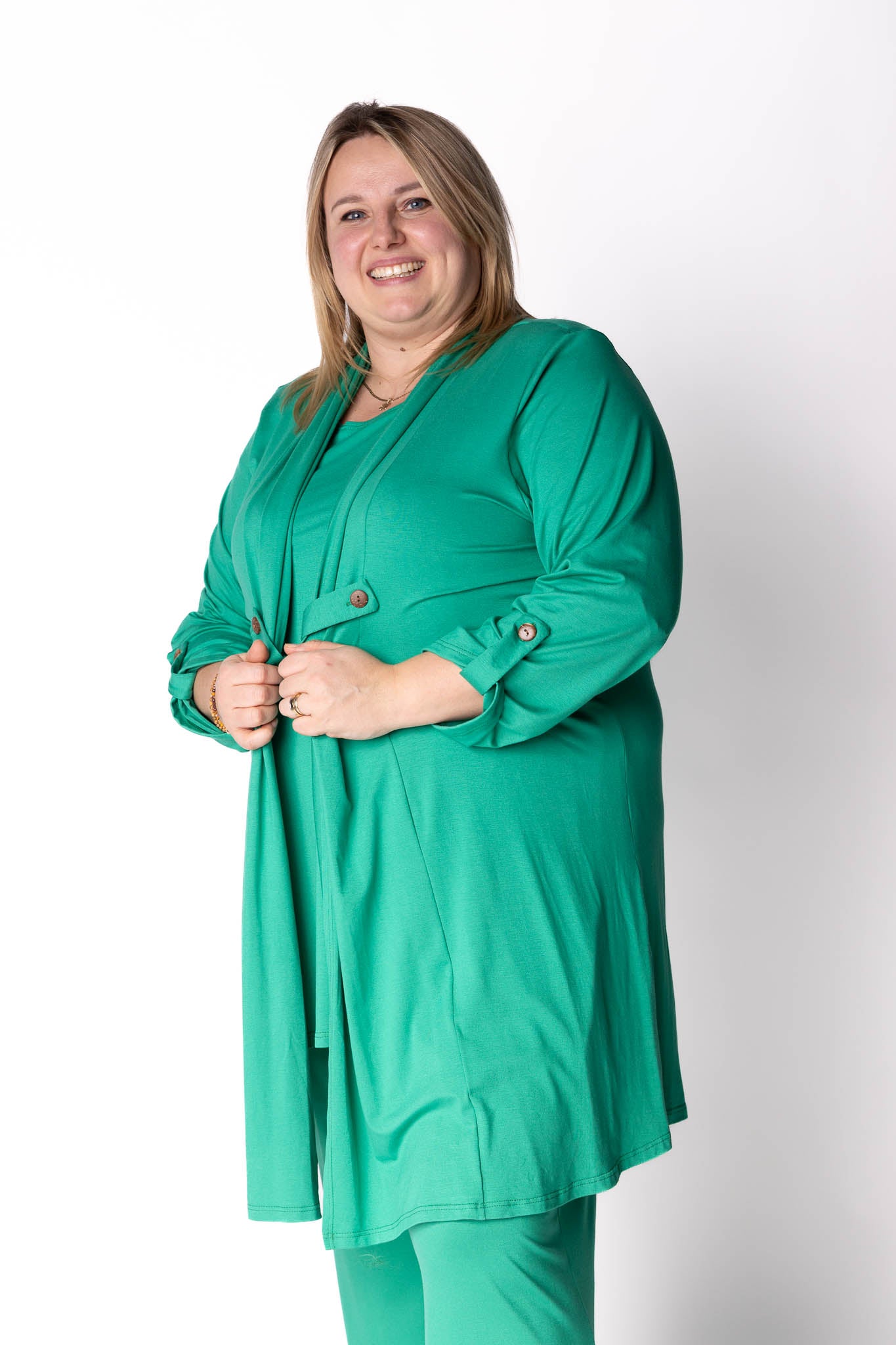 Vest Renske | Viscose | Oprol mouwen | 100cm