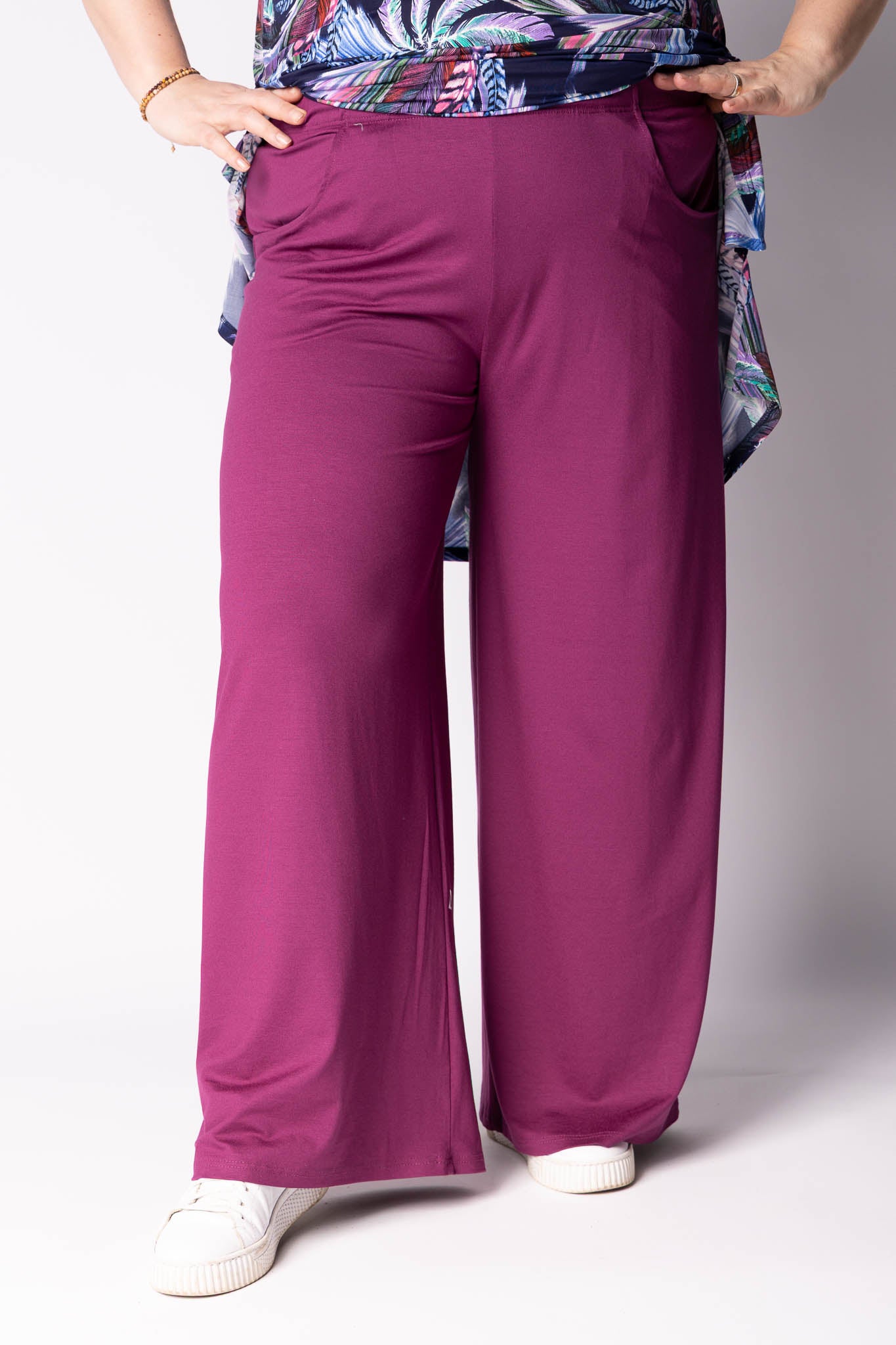 Wijde Broek Judith met Zakken | Viscose | 3 Lengtes (68/74/80 cm)