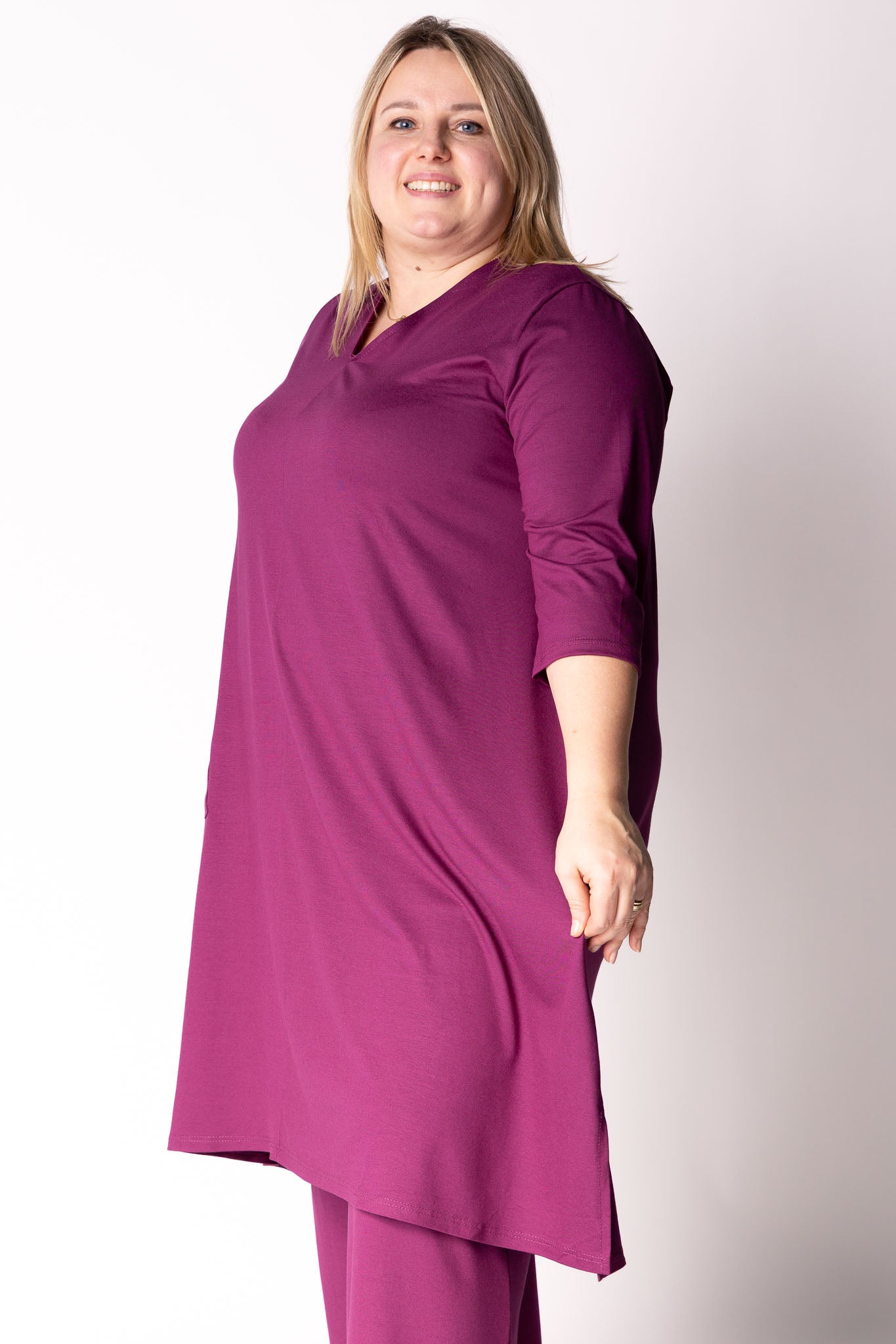 Tuniek Gonny | A-lijn | 3/4 mouw | Viscose | 110 cm