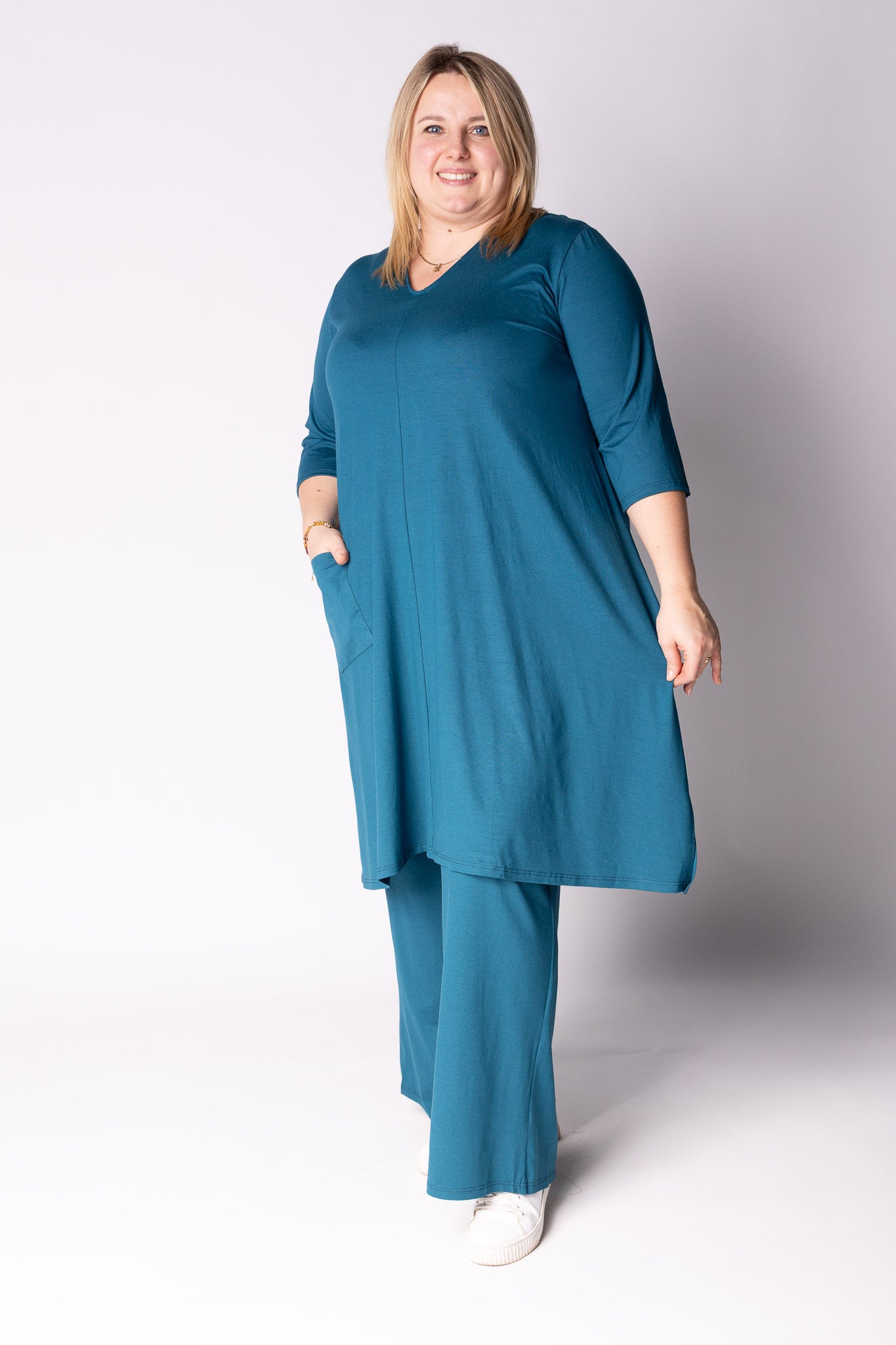 Tuniek Gonny | A-lijn | 3/4 mouw | Viscose | 110 cm