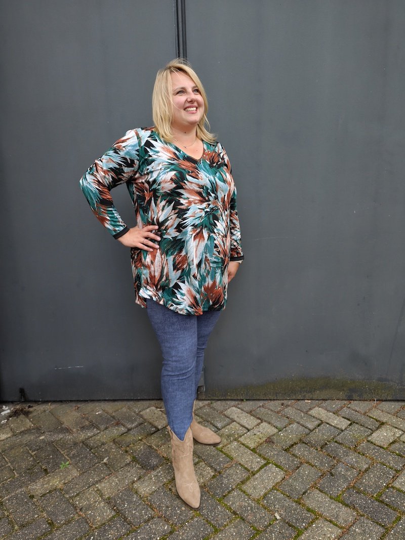 Top Erna 90cm met lange mouwen modal stof