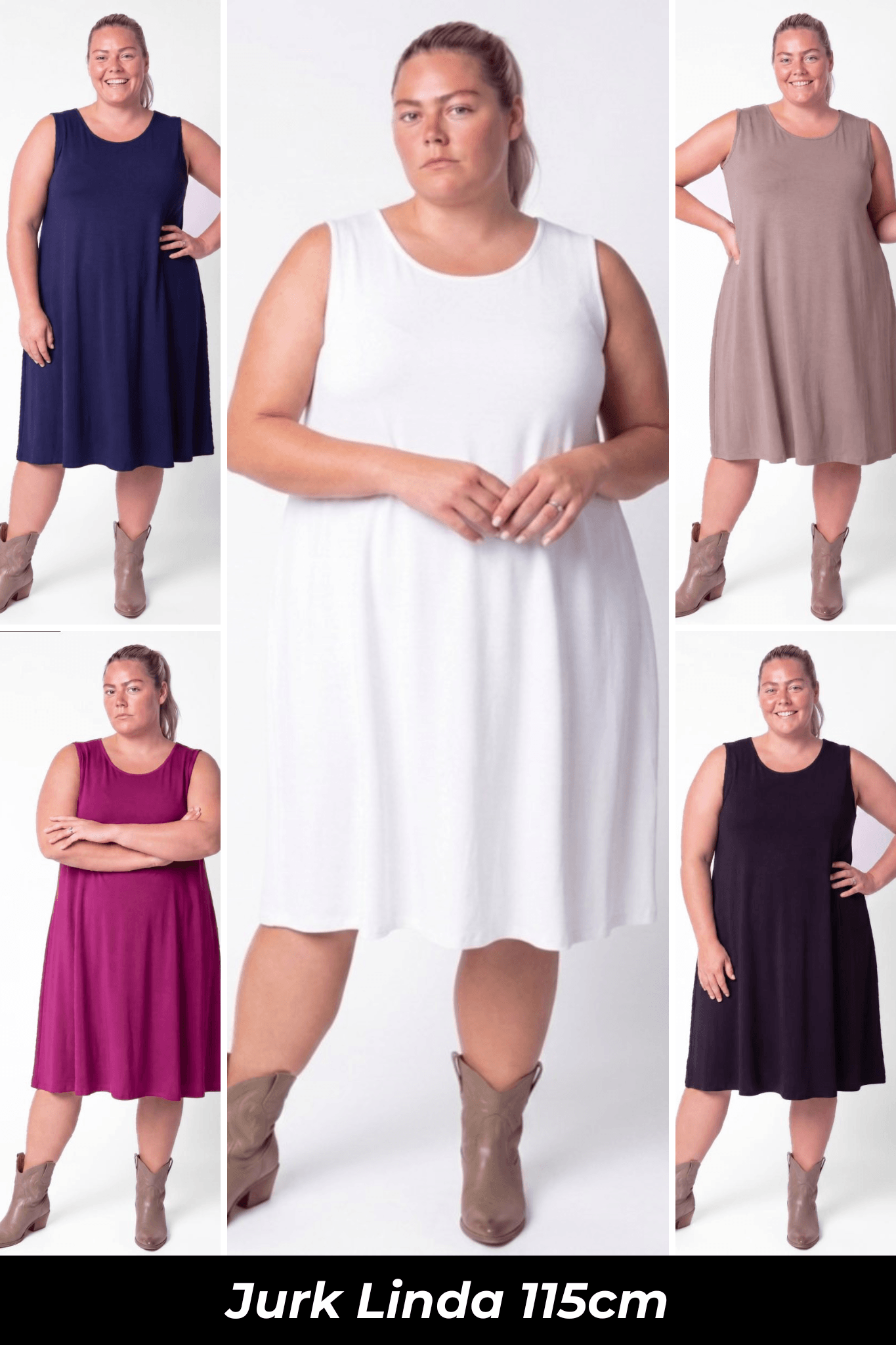 Jurk Linda | Mouwloos | A-lijn | Viscose | ca. 115cm