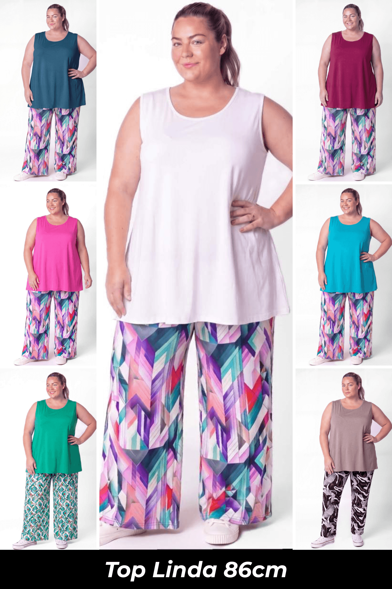 Top Linda | Mouwloos | A-lijn | Viscose | ca. 86 cm