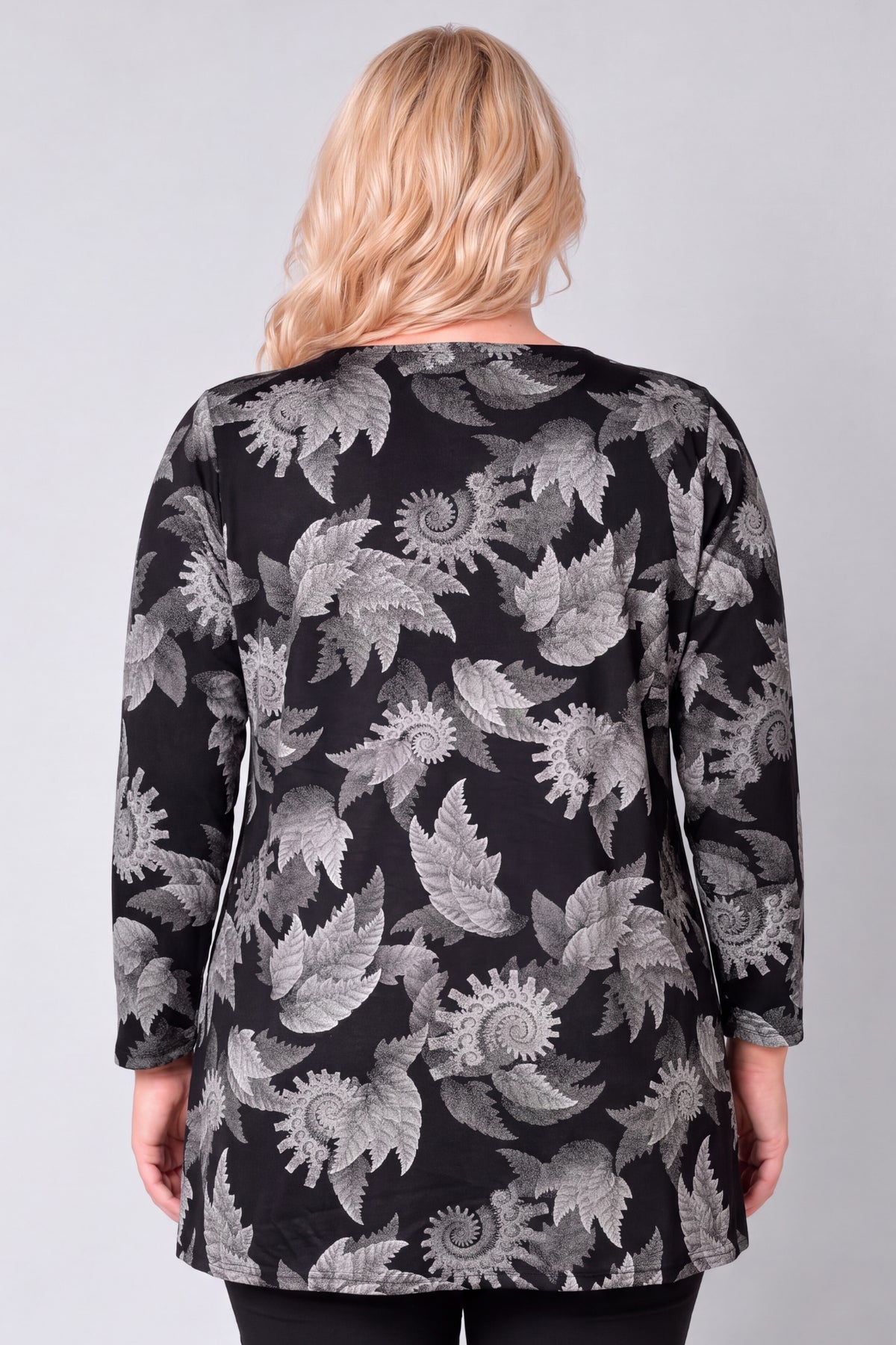 Longshirt Erna | Silver Fern | met Viscose | Recht model | V-hals | 90 cm