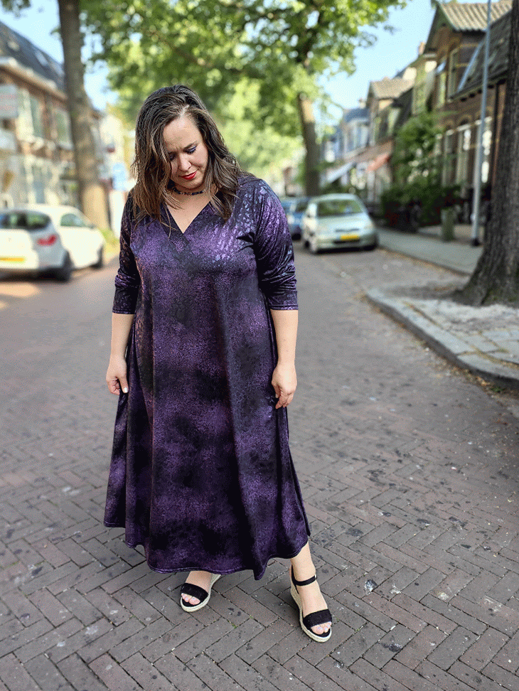 Feestjurk Linda in paars