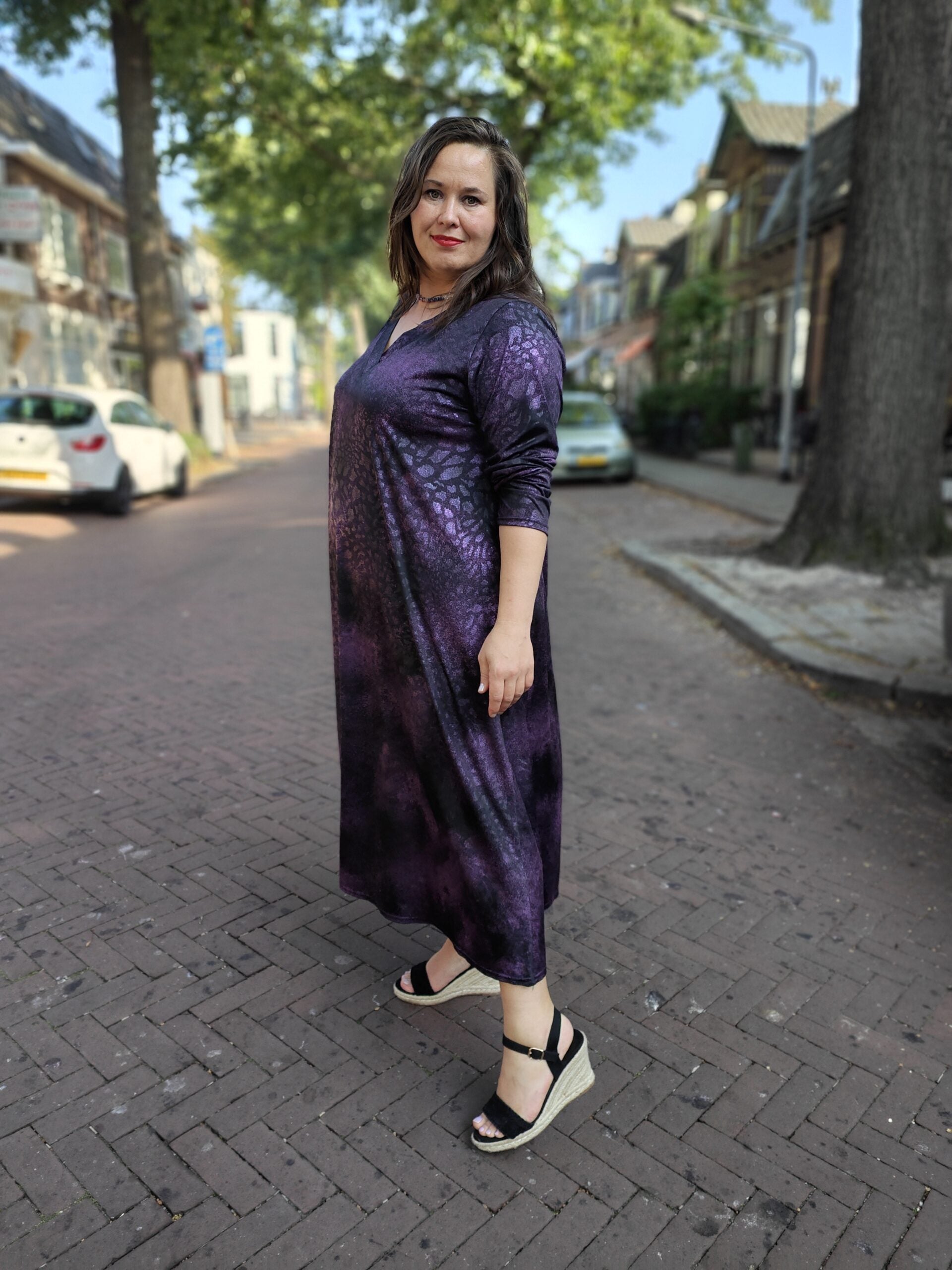 Feestjurk Linda in paars