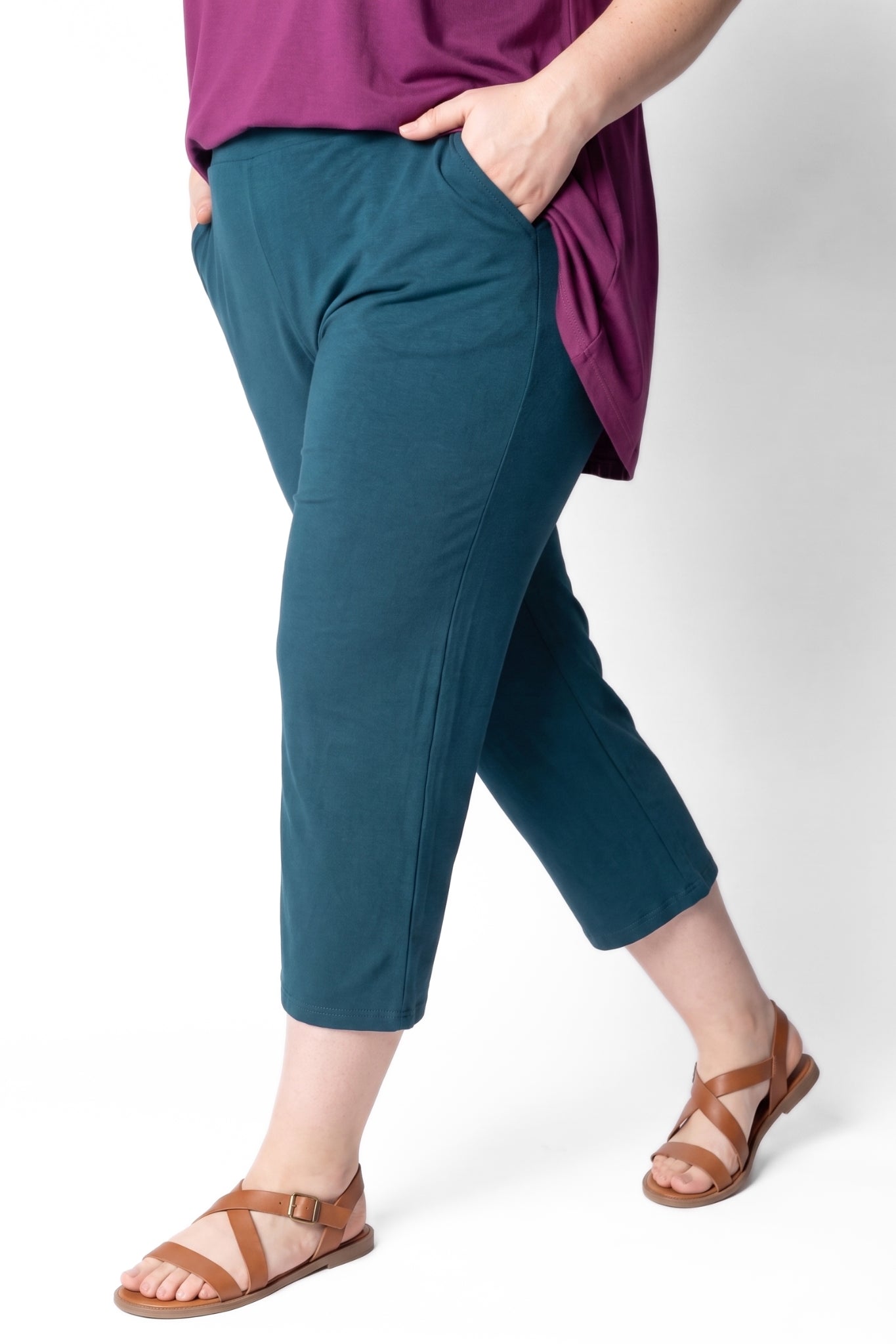 Viscose Capri Broek | Comfort Stretch | Met Zakken | Circa. 56cm binnenbeen