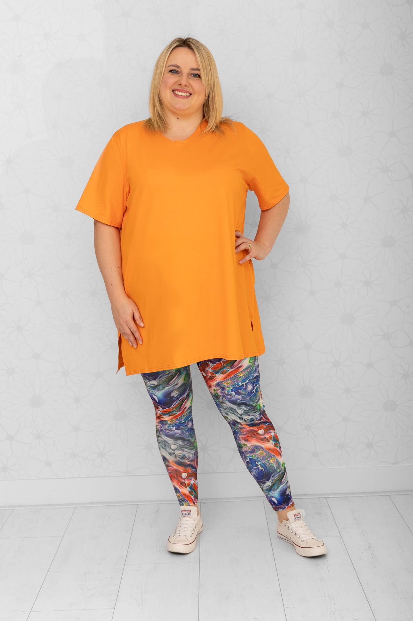 T-shirt Eva 90 cm oranje viscose