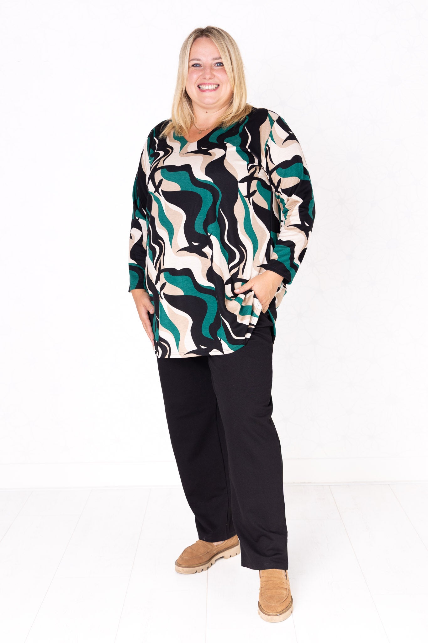 Top Erna | Modal | 90 cm | Golven Donkergroen