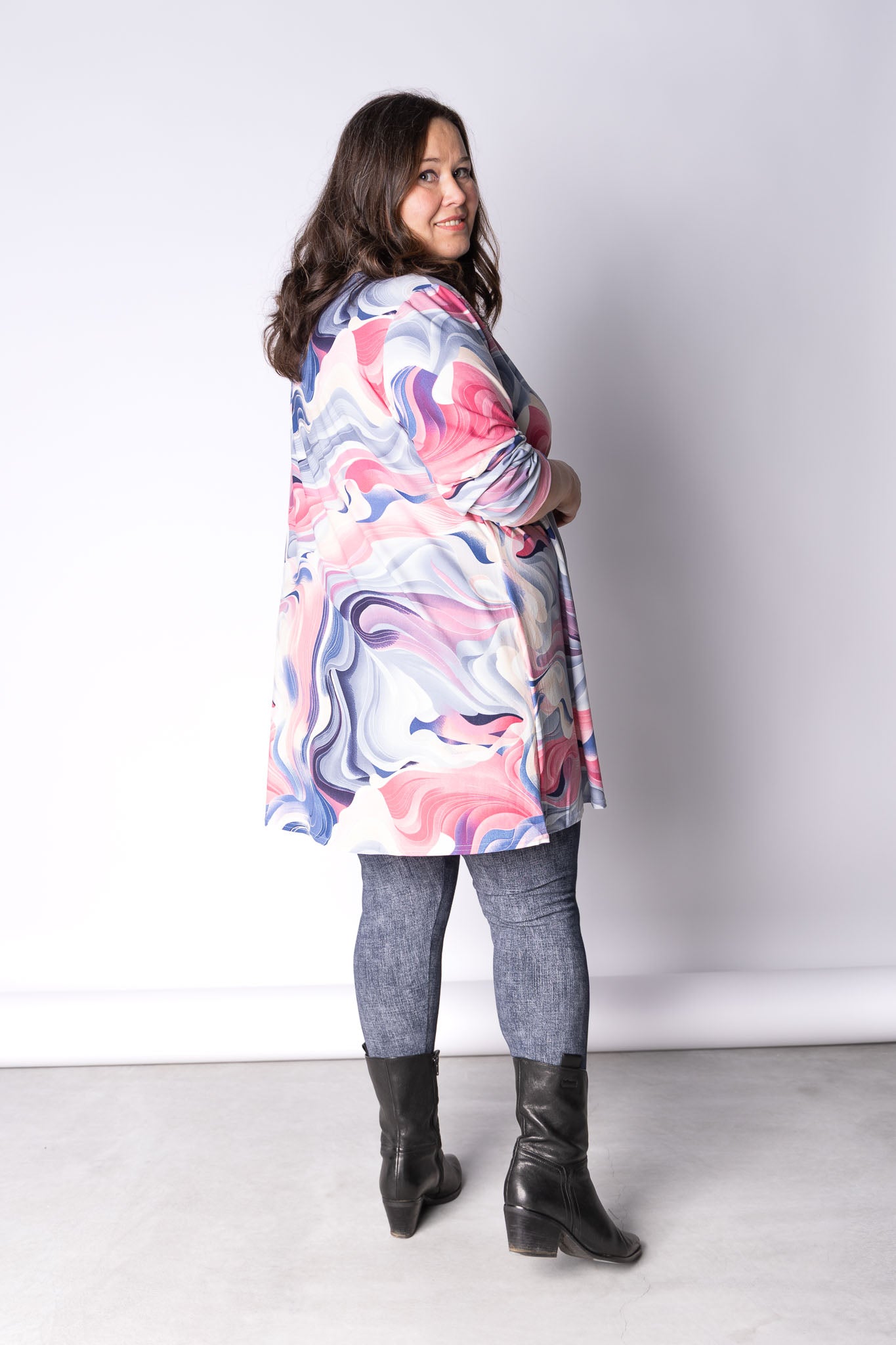 Top Vera | Candy Swirl | Kimo | A-lijn | Lange mouw | 90cm