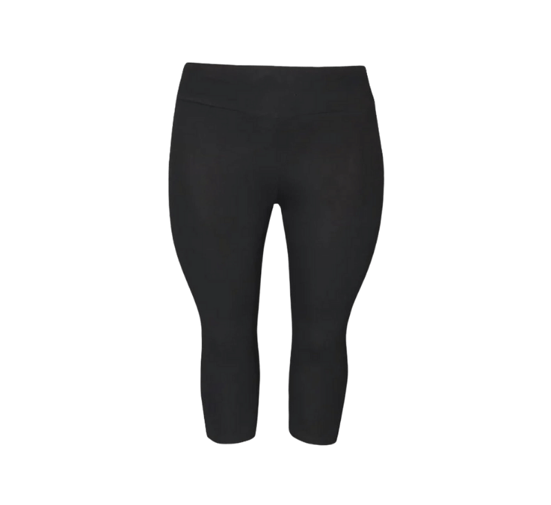 Legging DRIEKWART capri zwart brede tailleband katoen