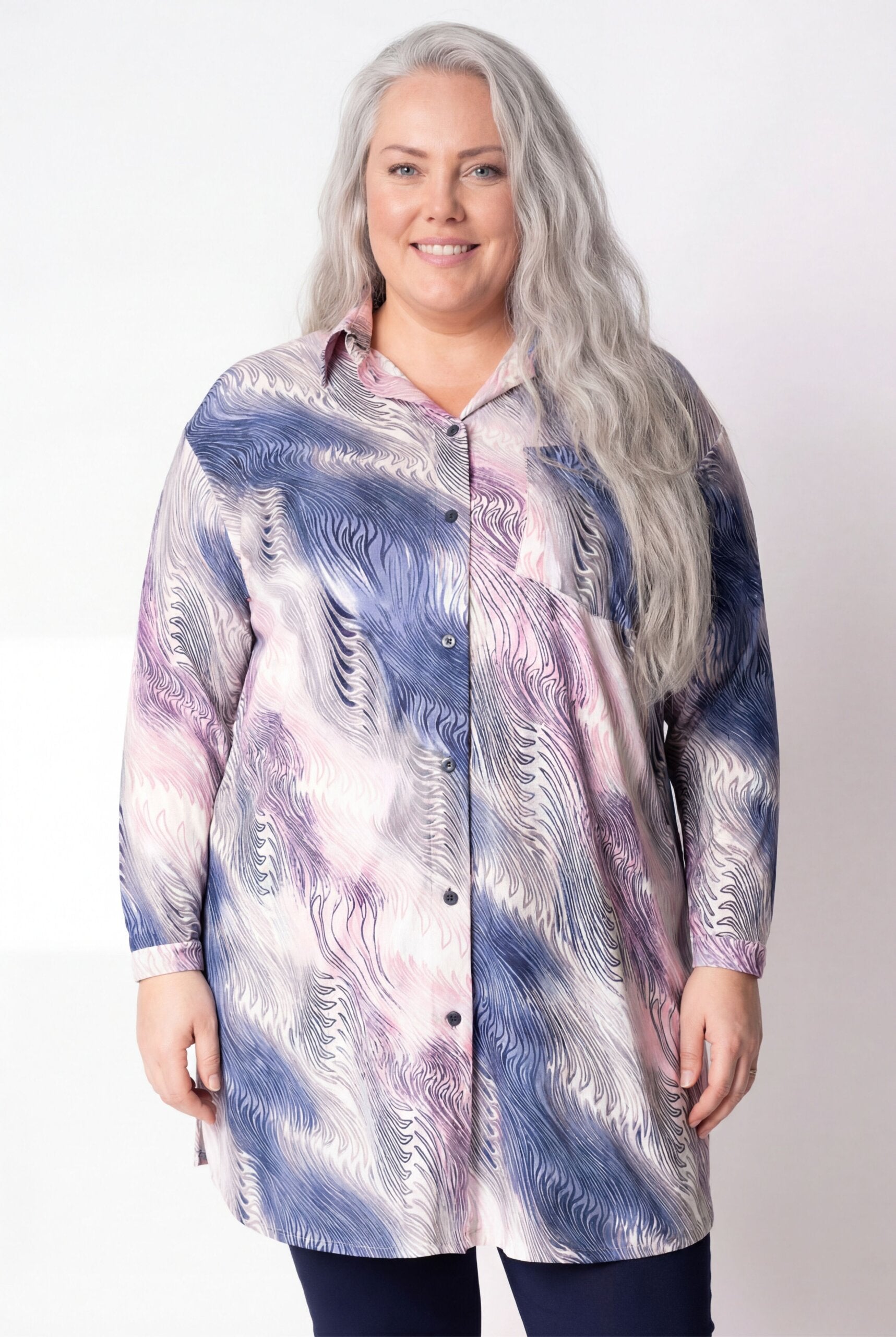 Blouse Tonny | Blush Blue| Kimo stof| 105cm