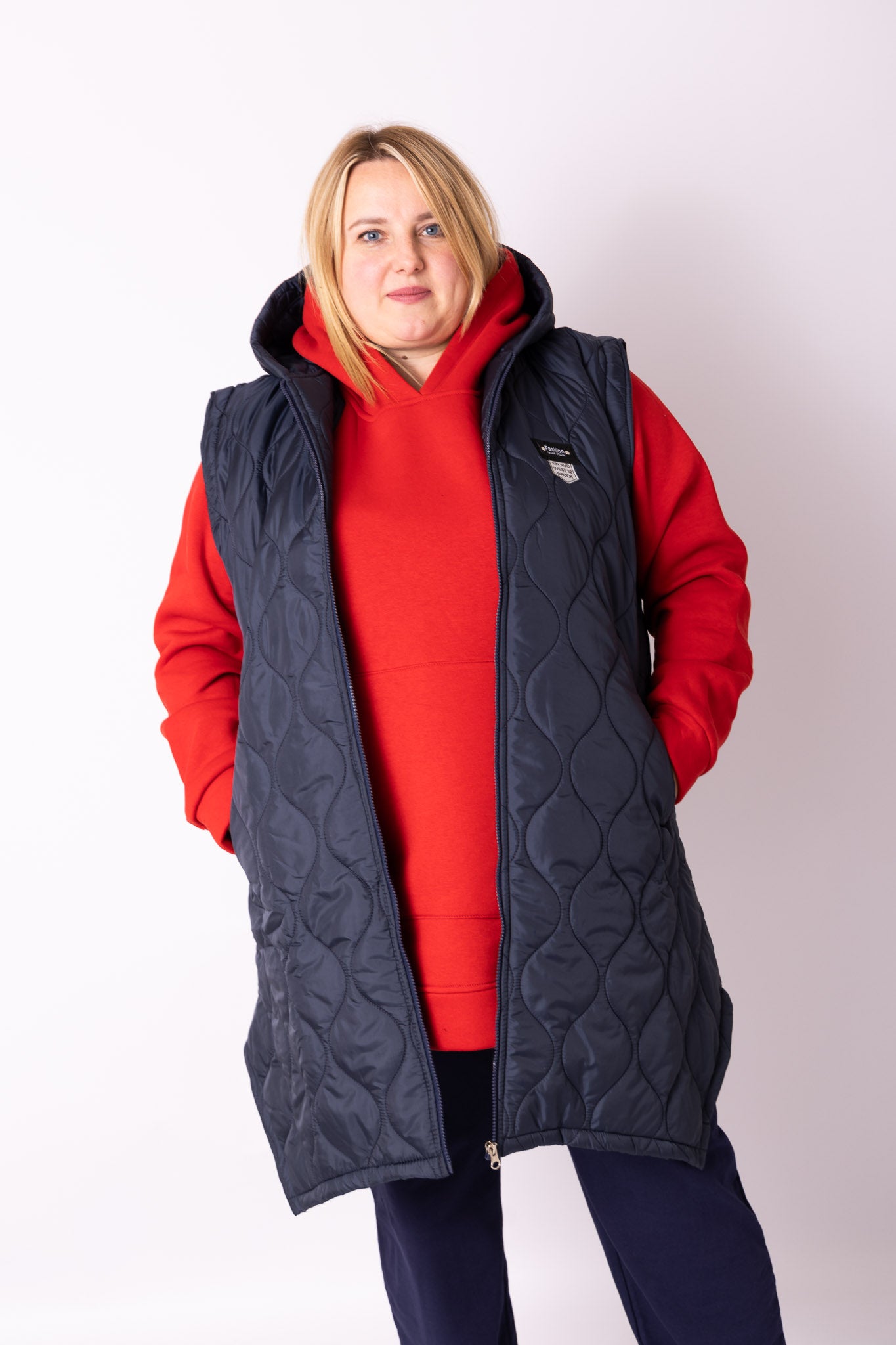 Bodywarmer met capuchon t/m maat 52