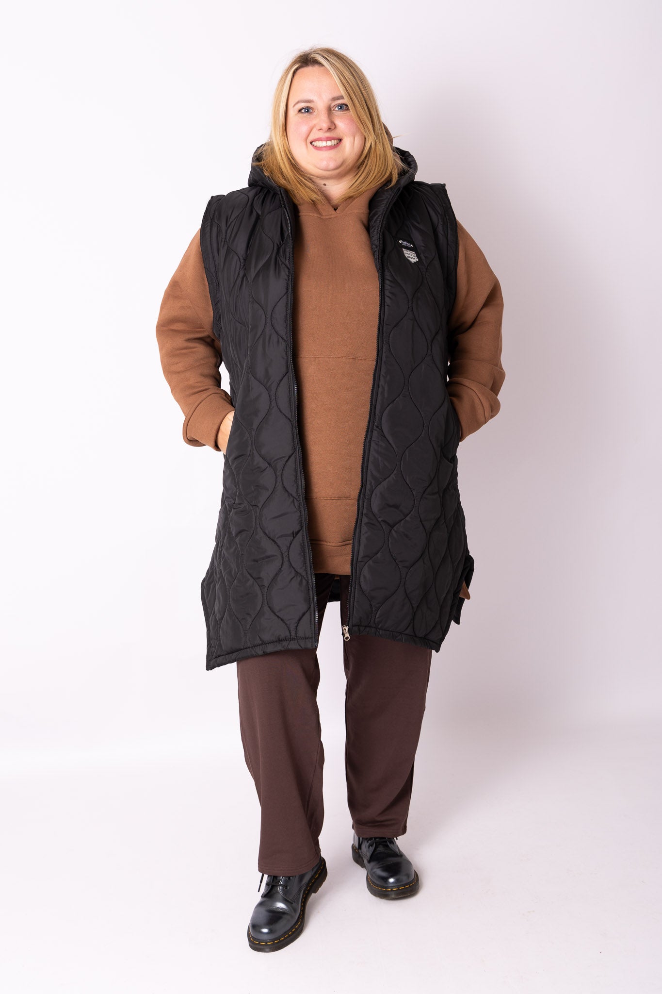 Warme hoodie met zakken one size buste 150 cm