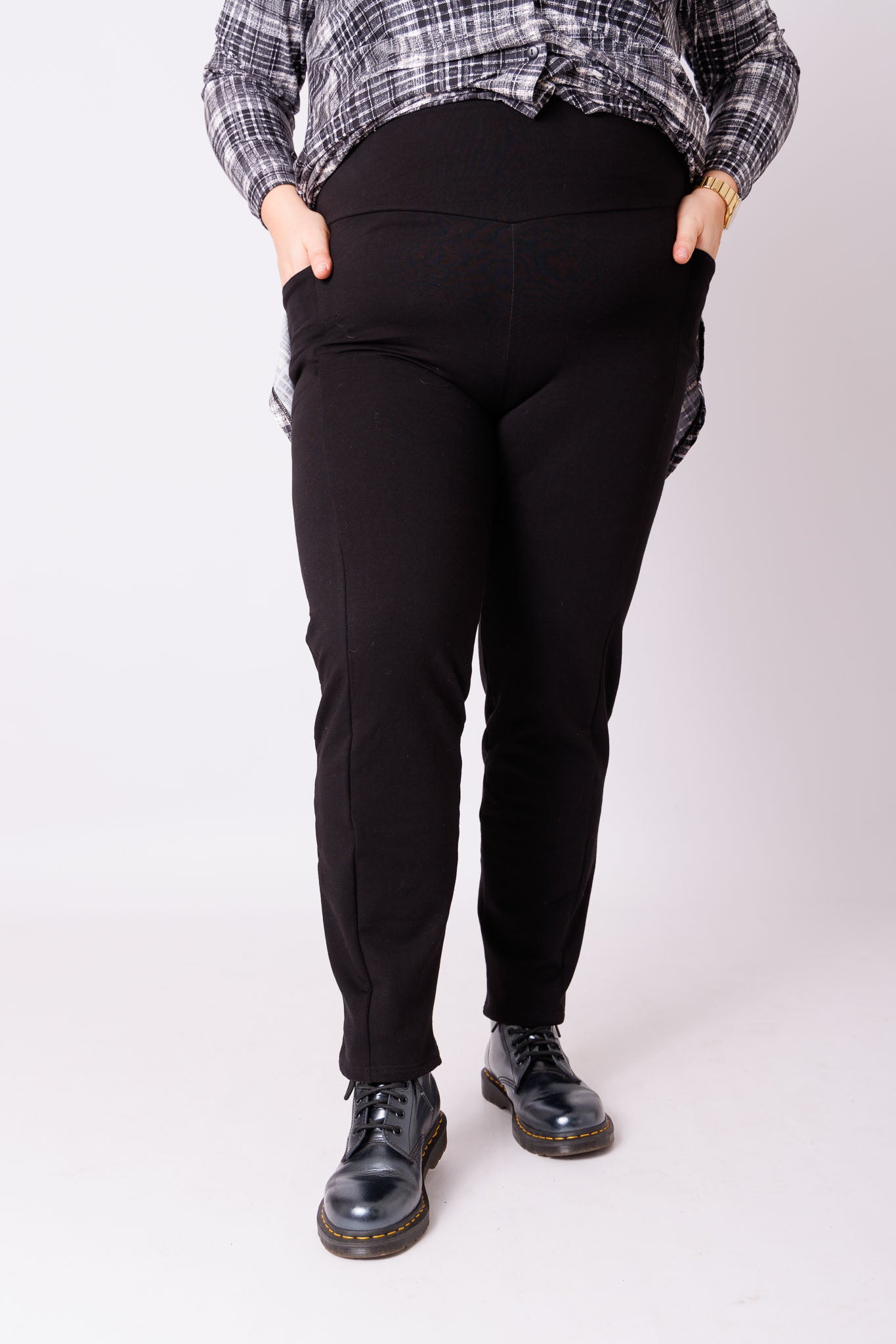 Damesbroek zoals leggings met zakken katoen