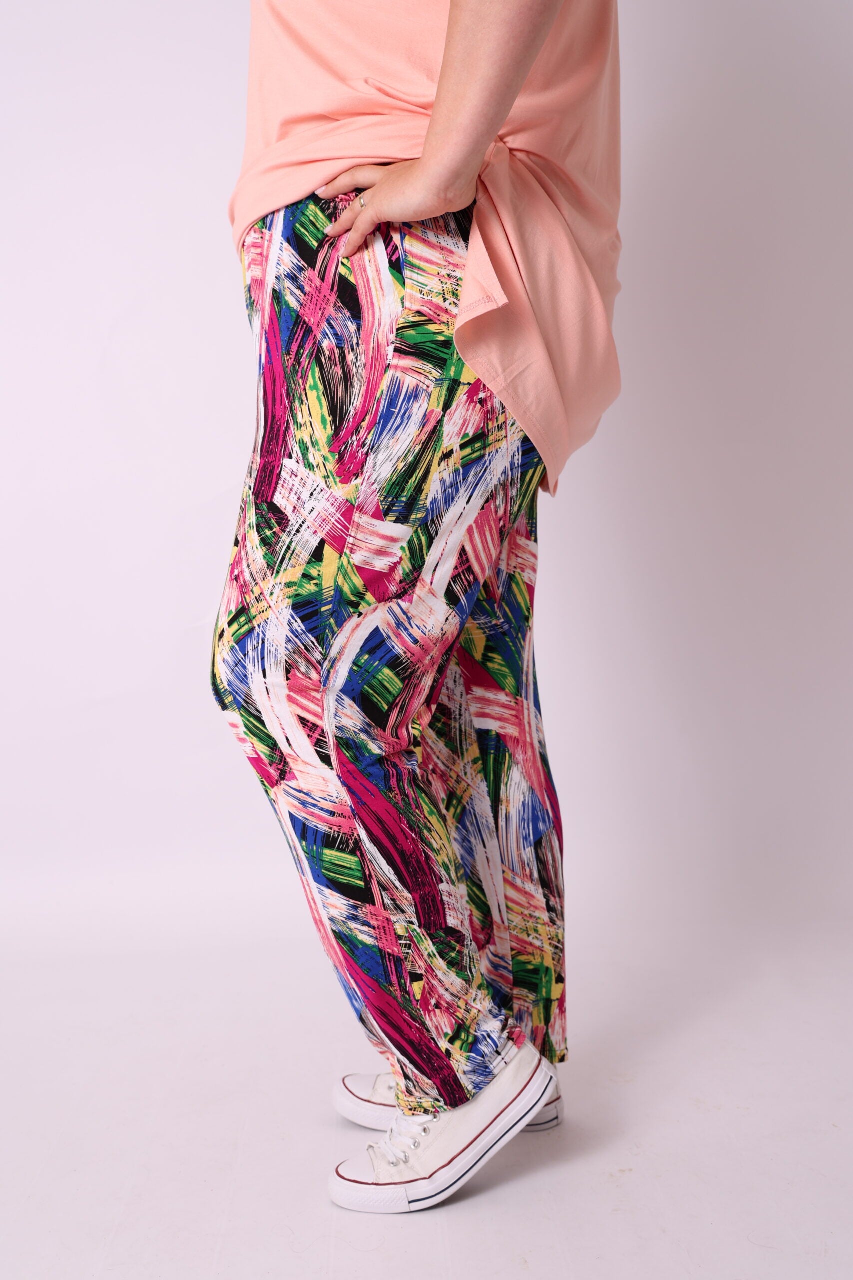 Broek comfy abstracte schilderij viscose