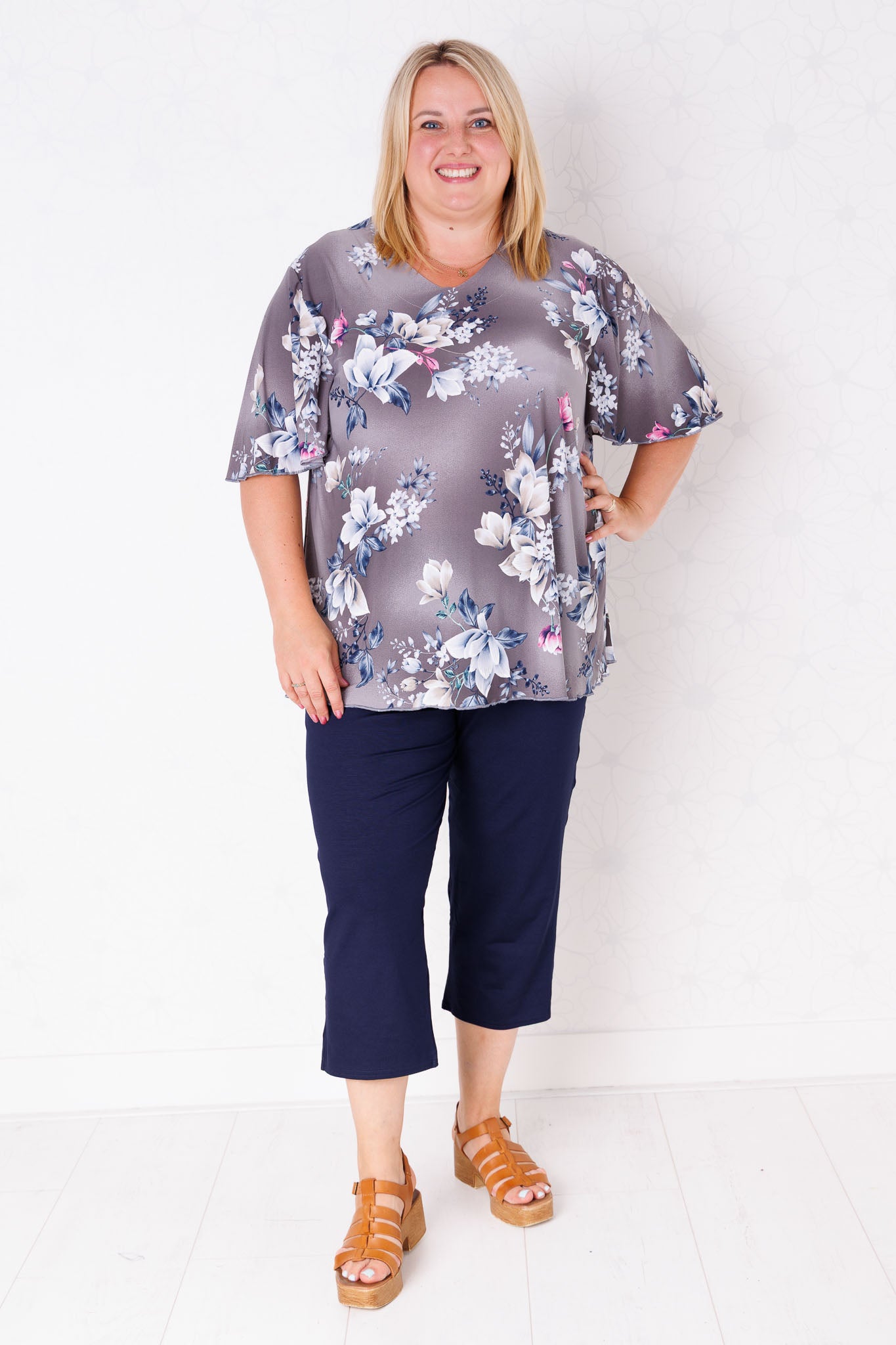 Driekwart klassieke broek | Viscose | ca. 56 cm binnenbeenlengte