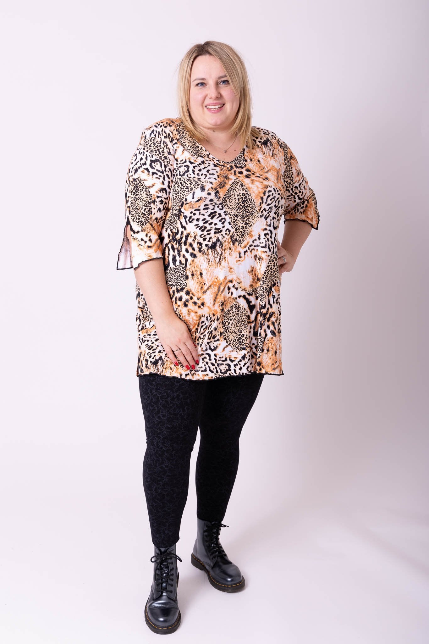 Top Erna met driekwart mouwen viscose