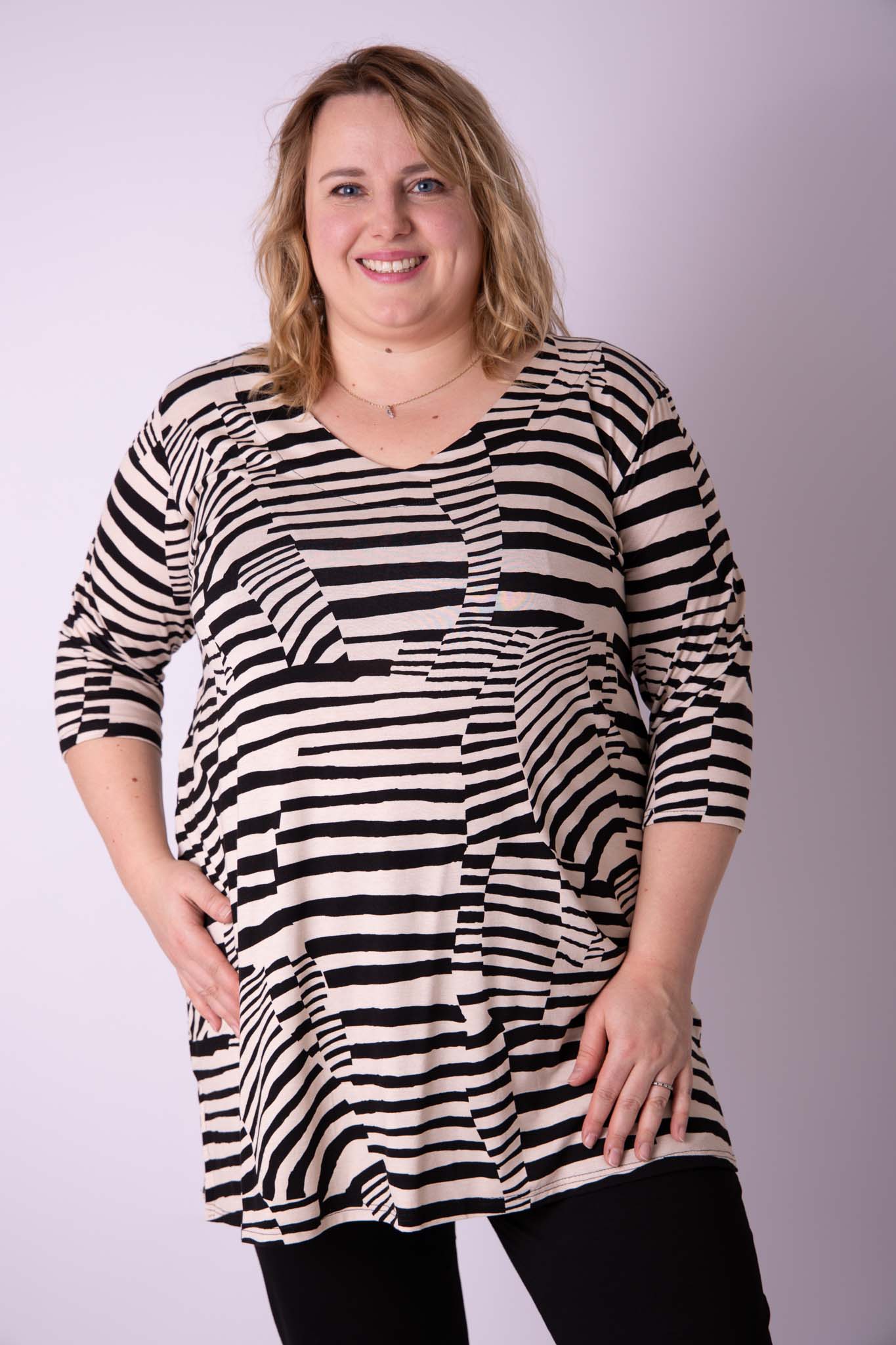 Top Erna met driekwart mouwen viscose