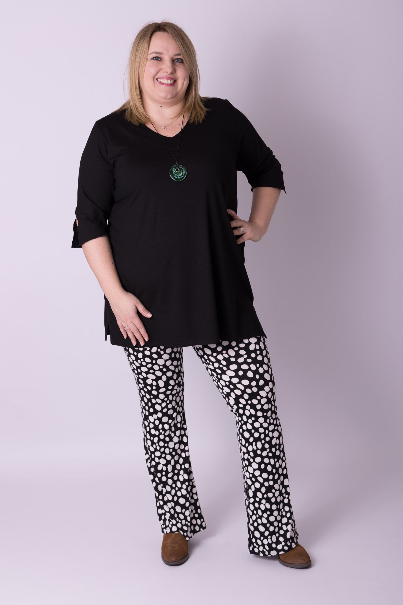 Flared legging lange pijpen kimo maten 48-60