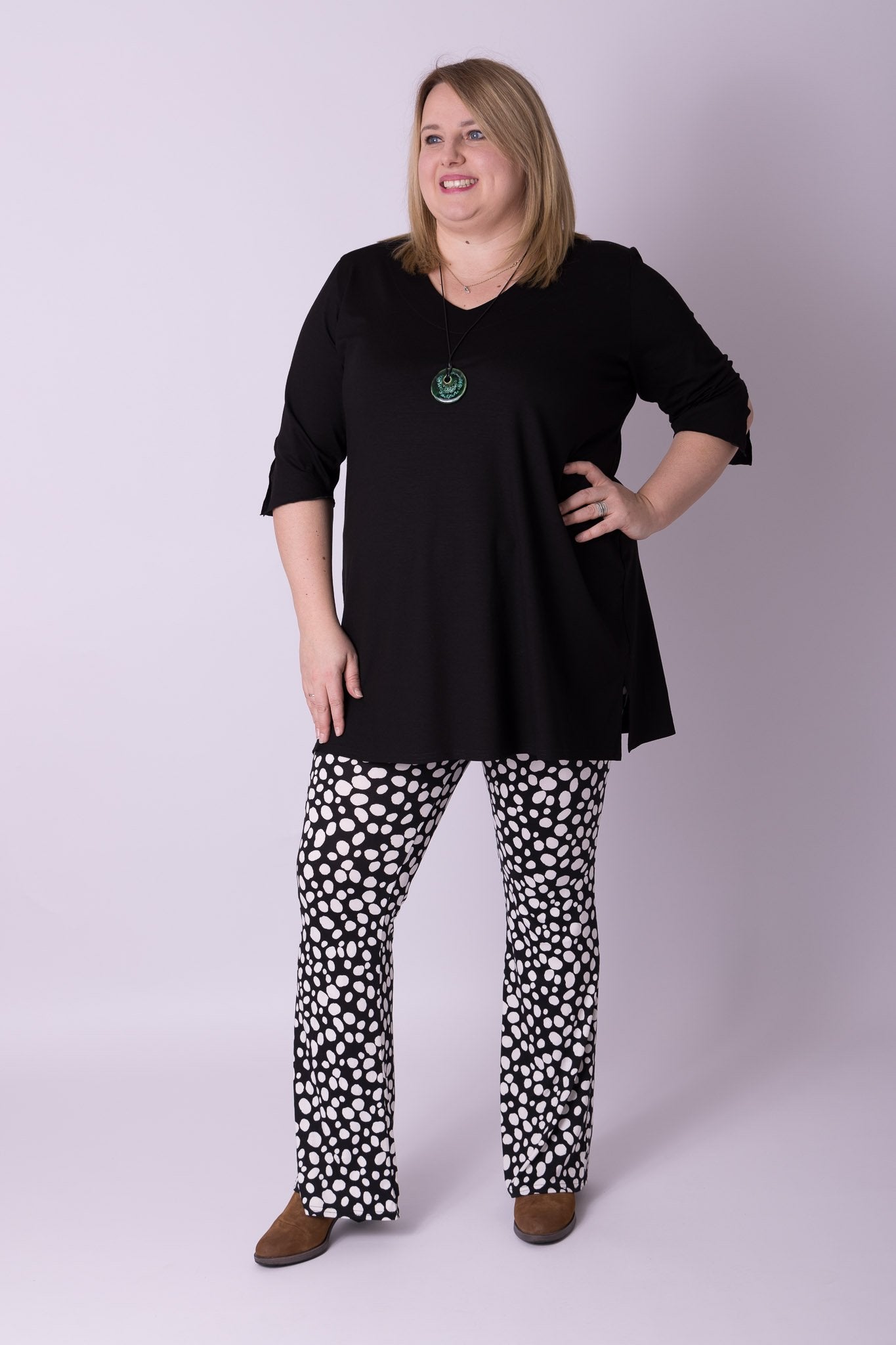 Flared legging lange pijpen kimo maten 48-60