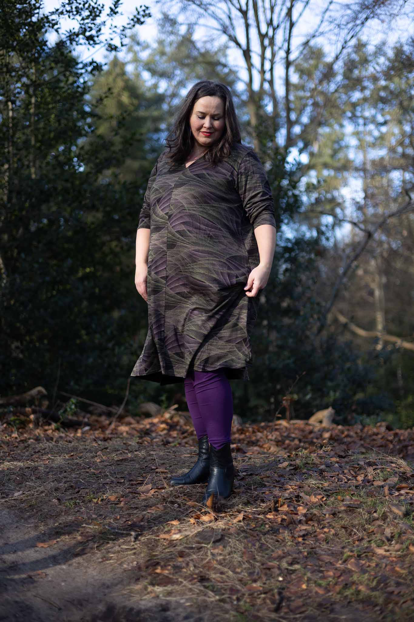 Tuniek Gonny | Olive Shadow | Viscose | 110 cm