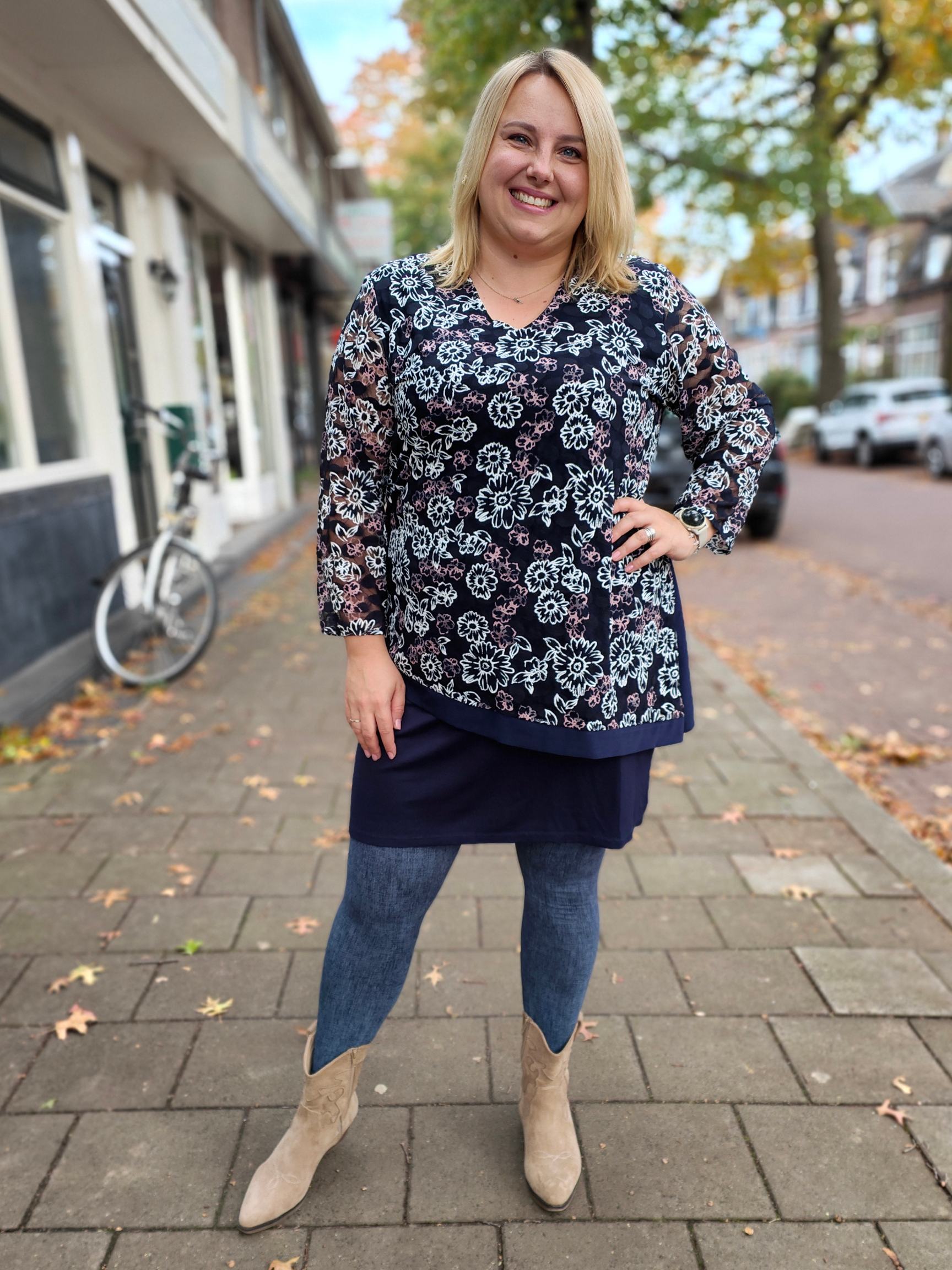 Lang top onder een trui of tuniek recht model viscose 95-100cm