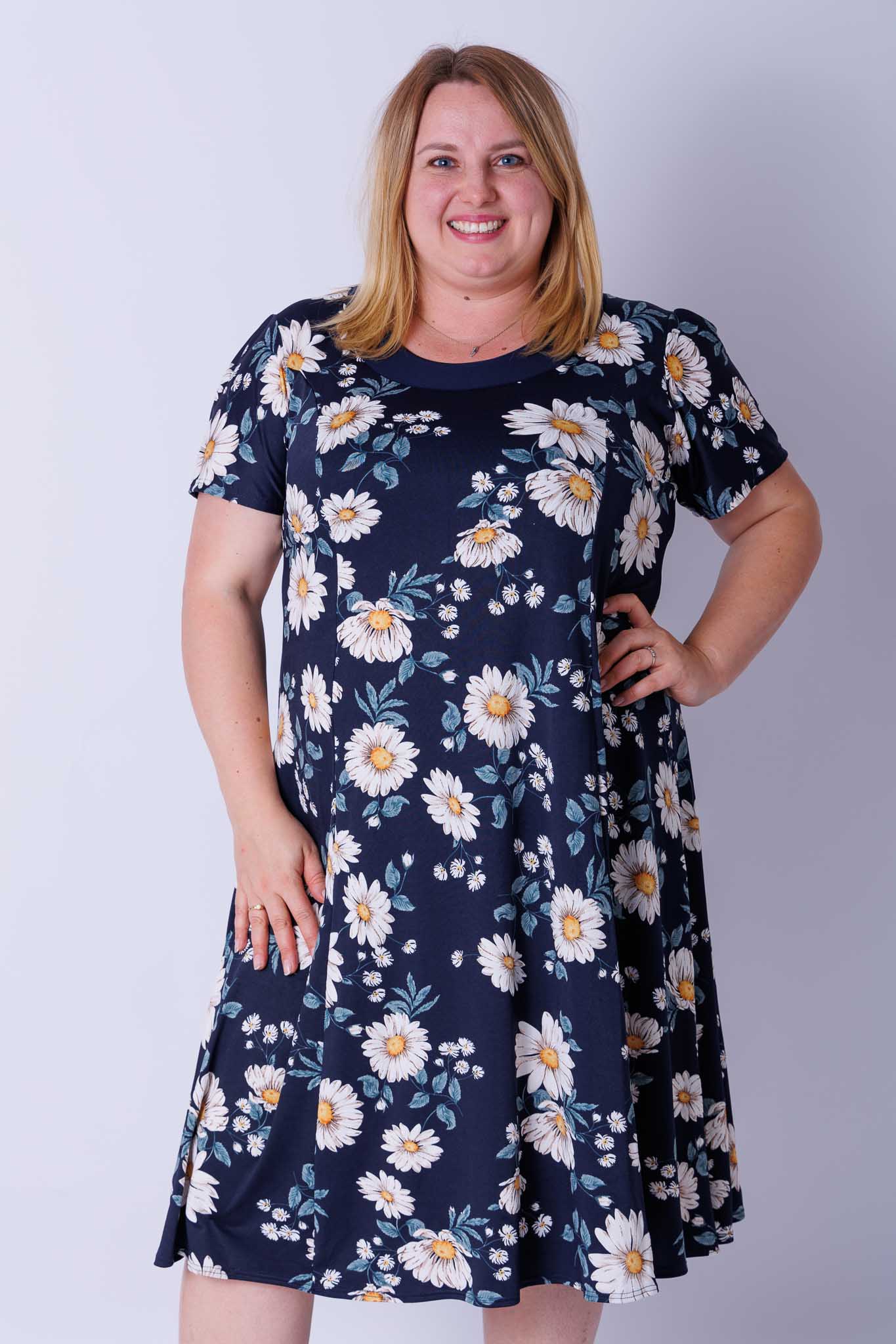 Jurk Bella madeliefje travel stof ca 115 cm