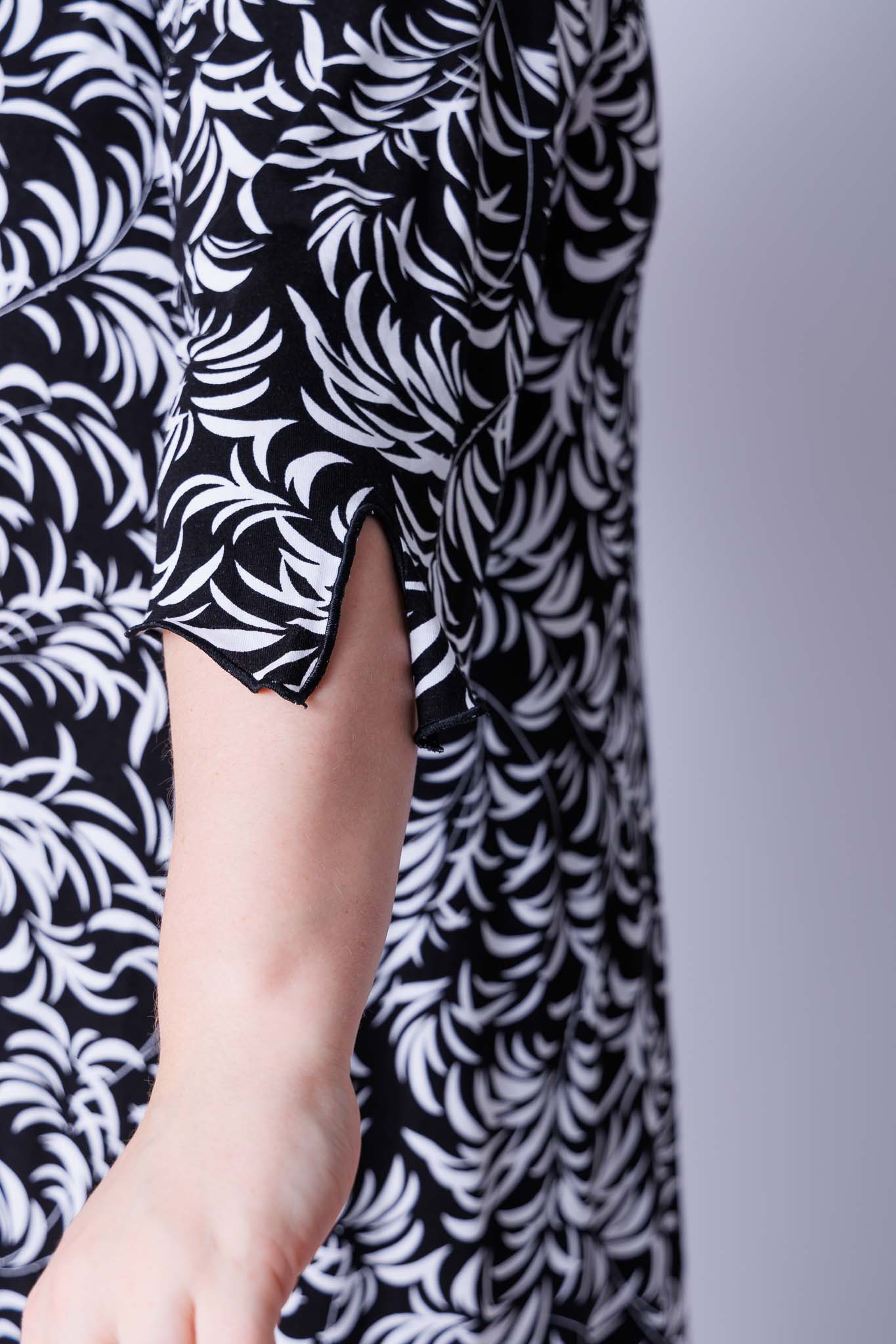 Jurk Linda zwart wit viscose 105 cm