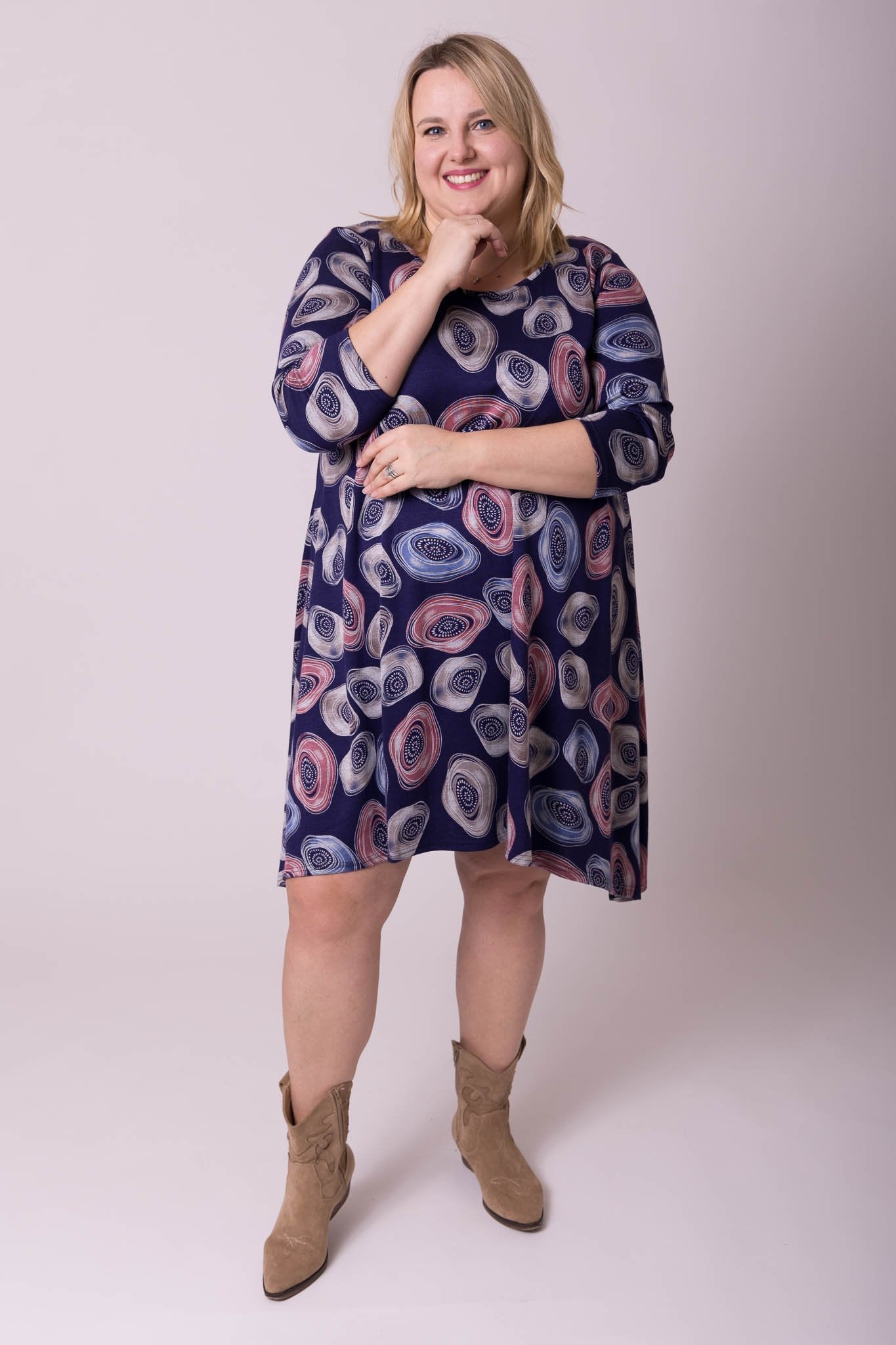 Tuniek / jurk Tanja A-lijn ruime decolette ca 100 cm