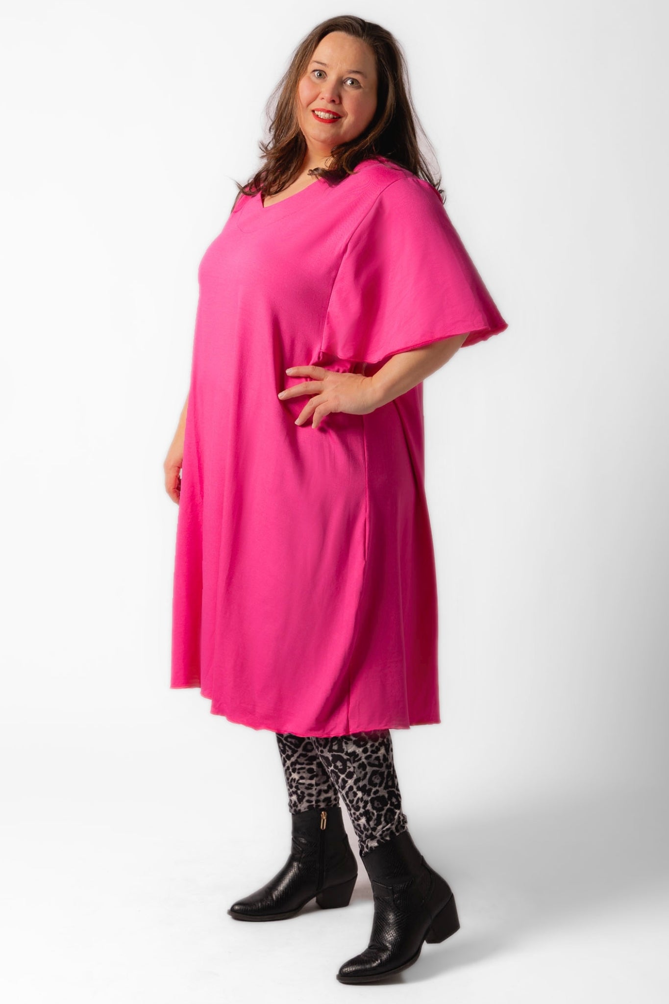 Jurk Karin 110cm | A-lijn | Viscose | Vlindermouw