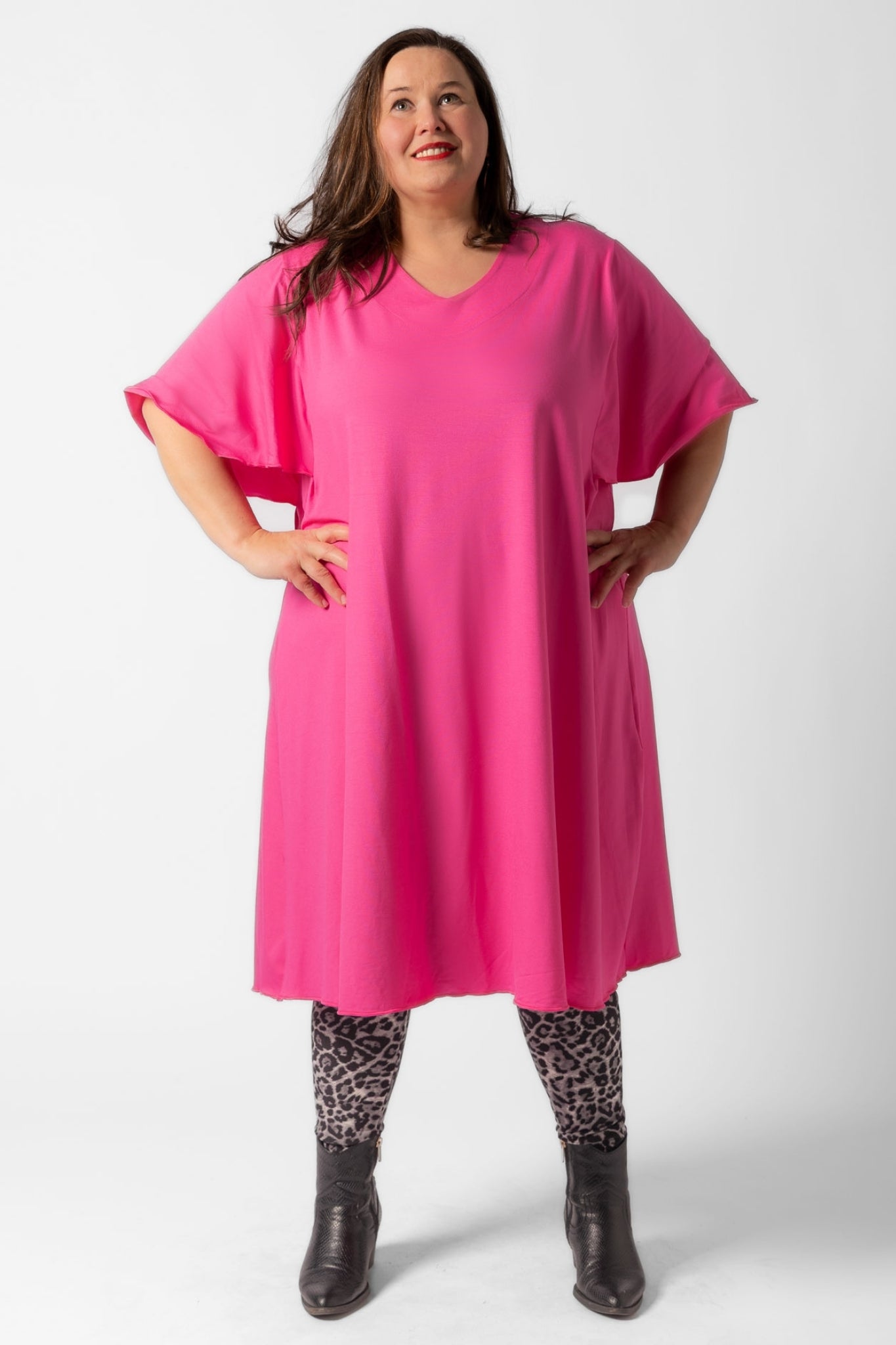 Jurk Karin 110cm | A-lijn | Viscose | Vlindermouw