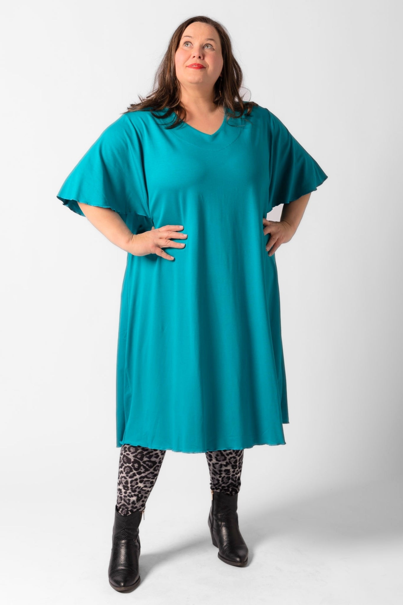 Jurk Karin 110cm | A-lijn | Viscose | Vlindermouw