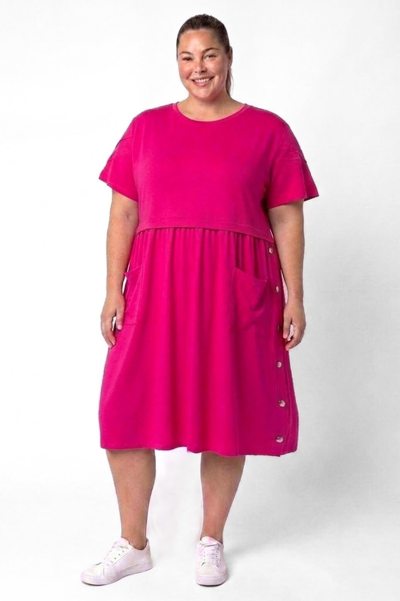 Jurk Lida | One Size | Katoen | Knopen Detail | 110 cm