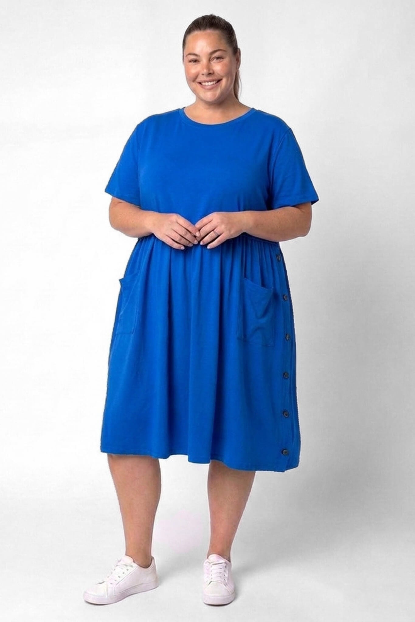 Jurk Lida | One Size | Katoen | Knopen Detail | 110 cm