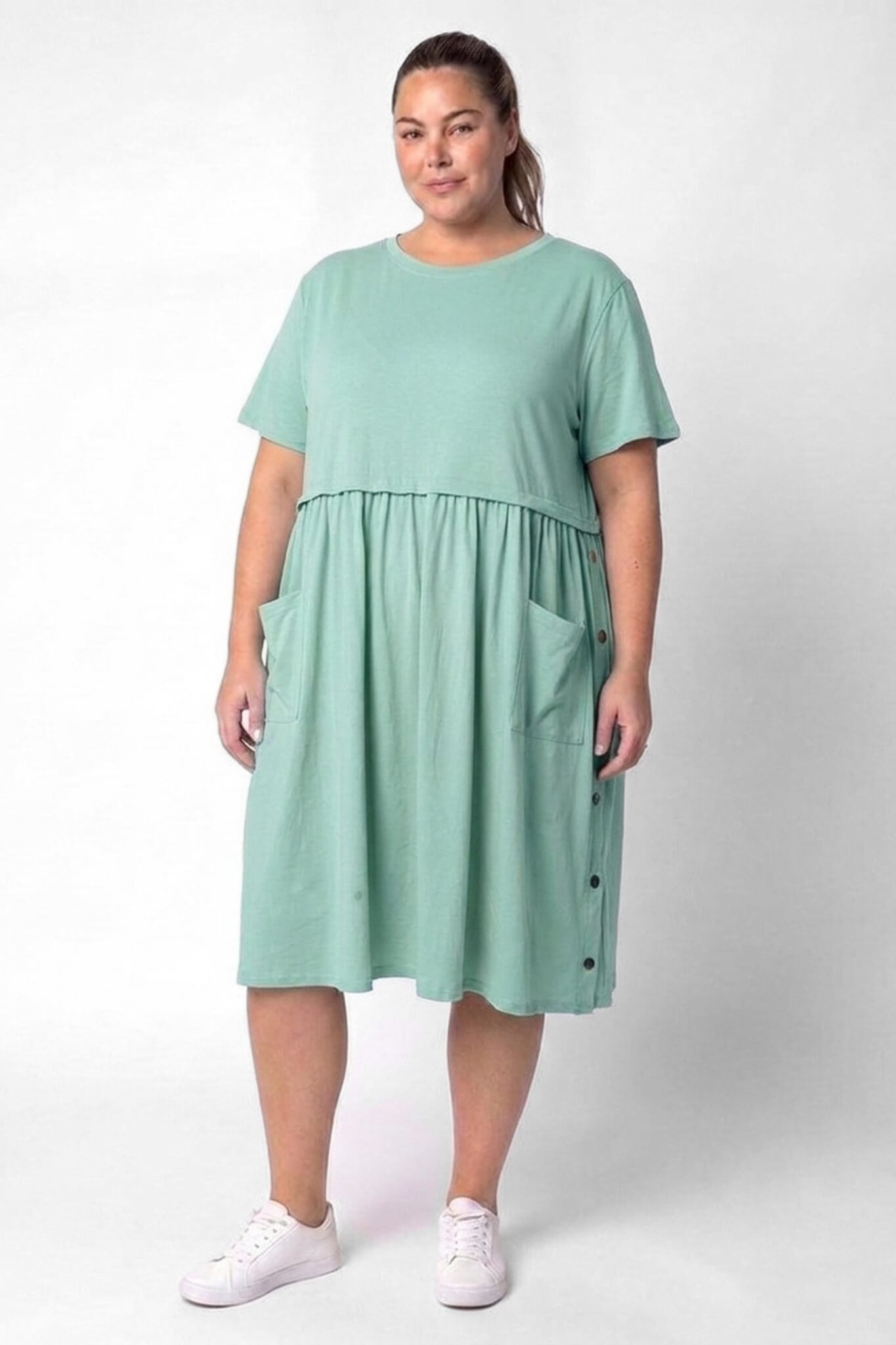Jurk Lida | One Size | Katoen | Knopen Detail | 110 cm
