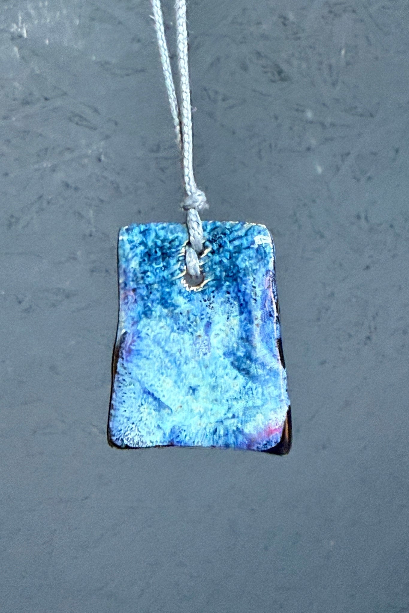 Ketting keramiek trapeziumvormig blauw