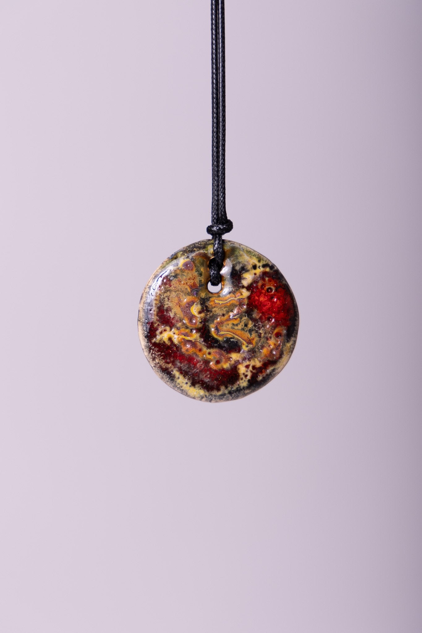 Ketting rond keramisch handmade
