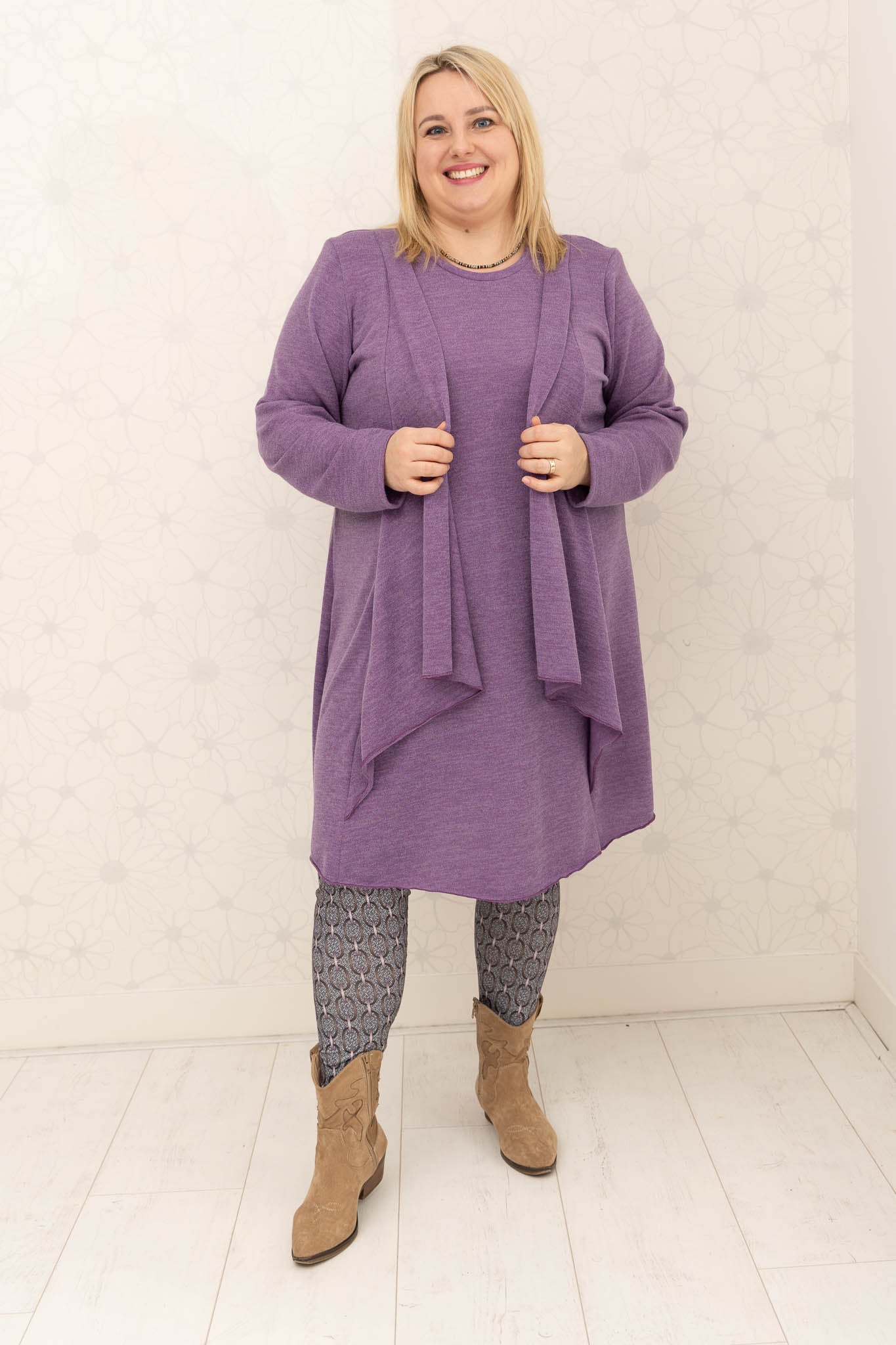 Legging kettinkjes grafiet bruin paars kimo