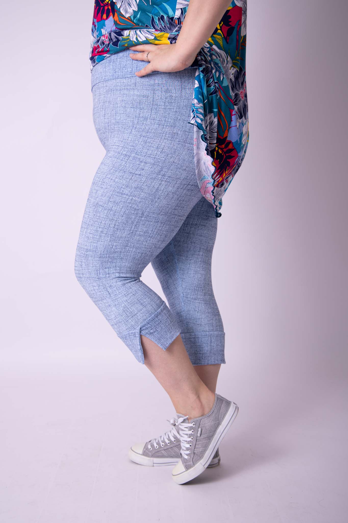 Legging capri jeans look katoen maten 48-52