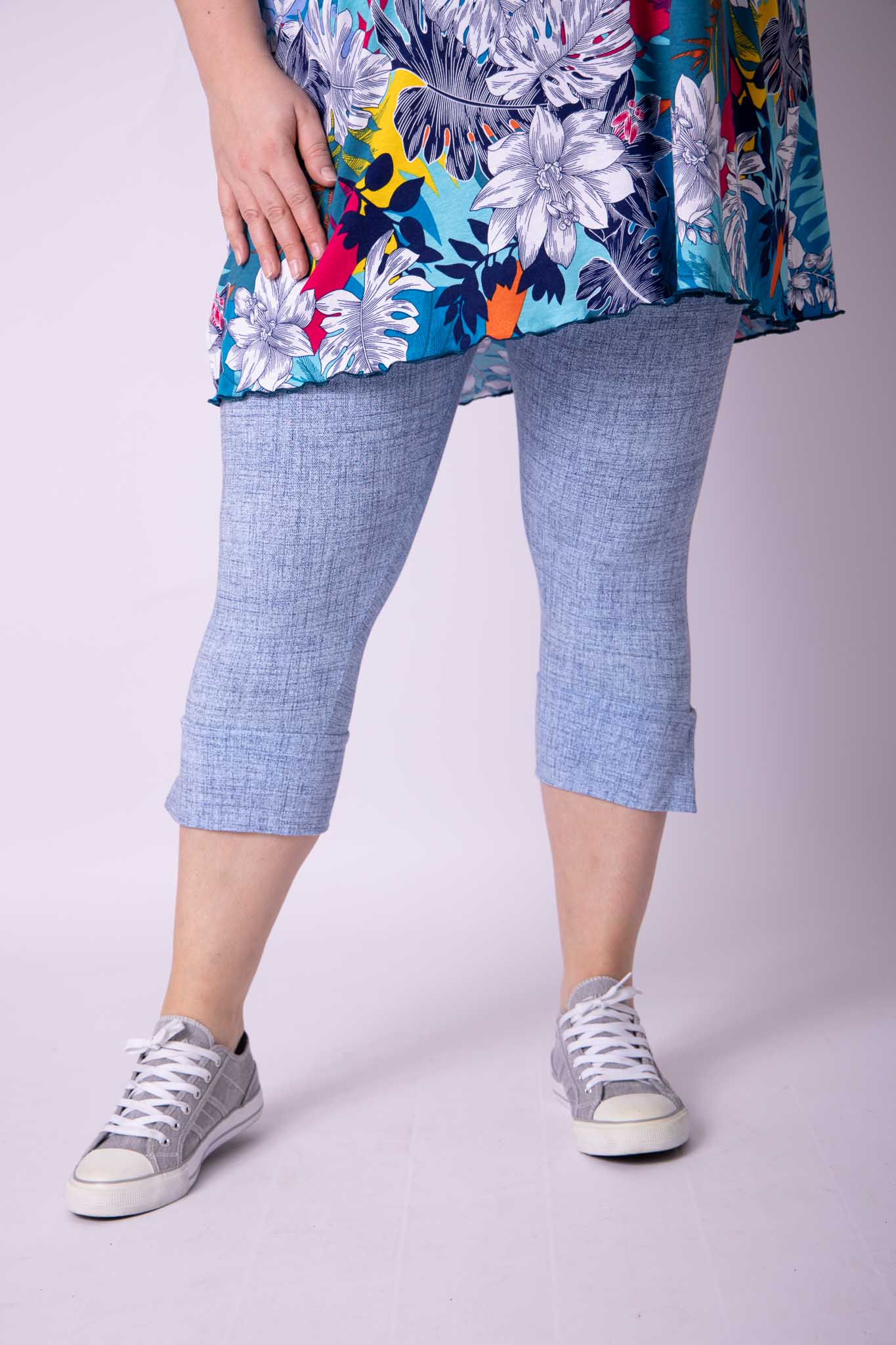 Legging capri jeans look katoen maten 48-52