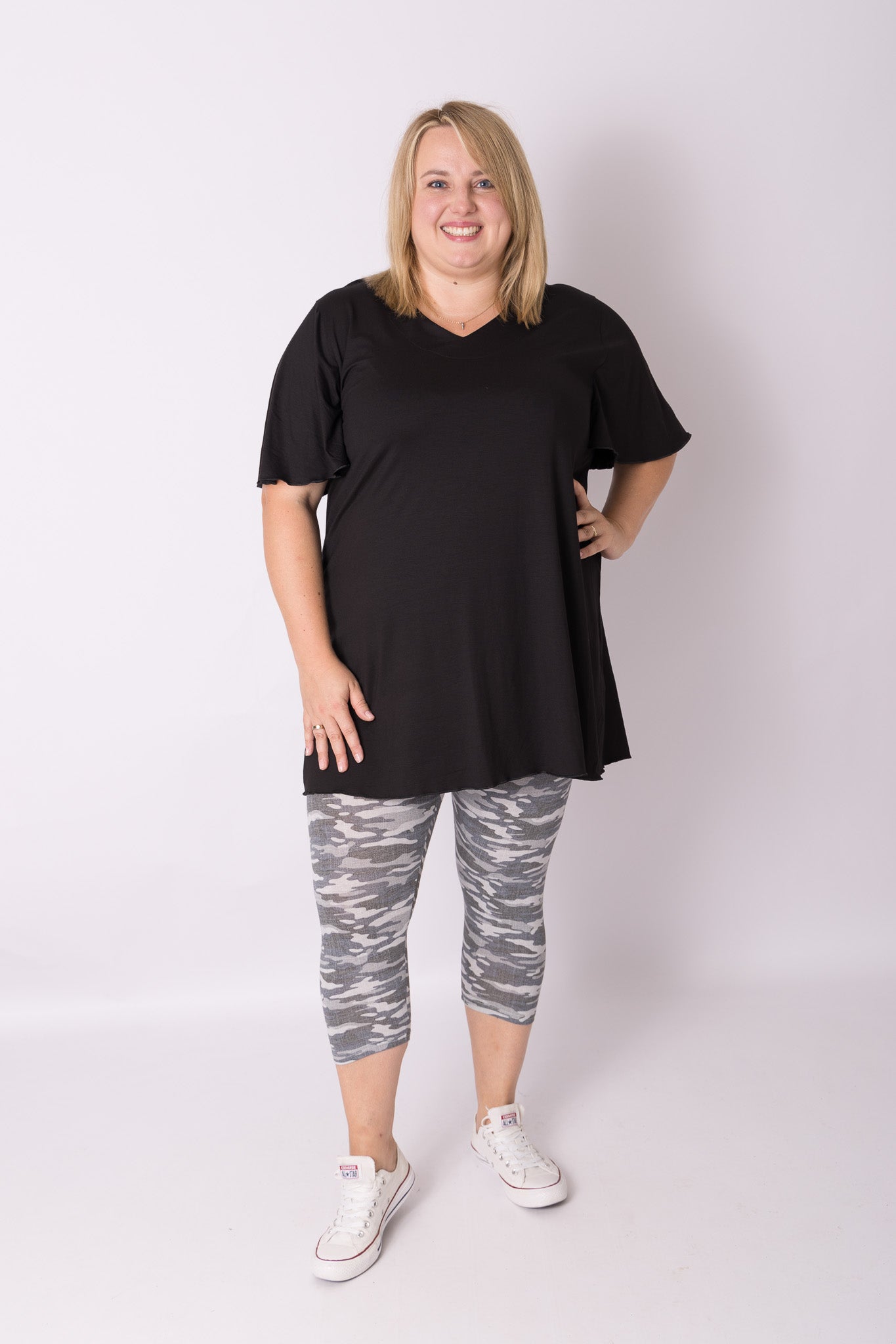 Legging DRIEKWART met print Evelyn katoen