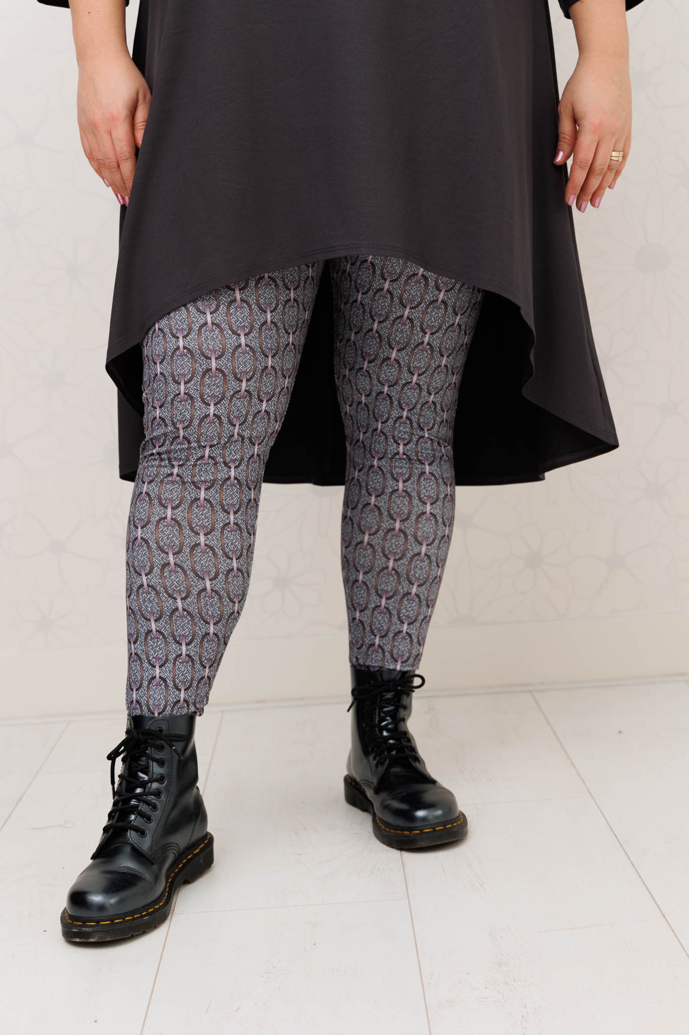 Legging kettinkjes grafiet bruin paars kimo