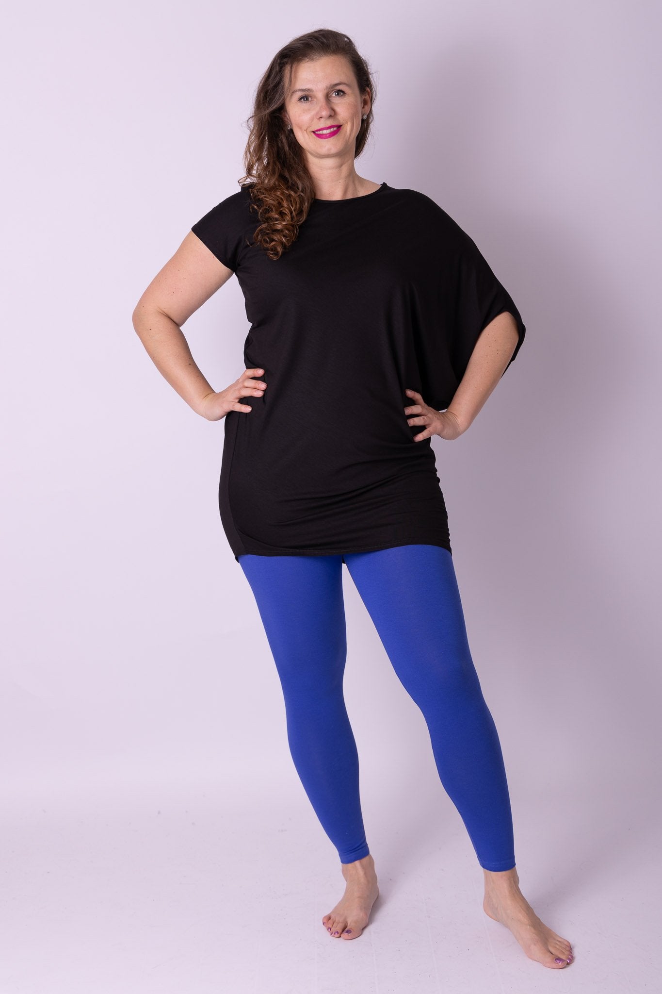 Legging kobaltblauw katoen maat 48